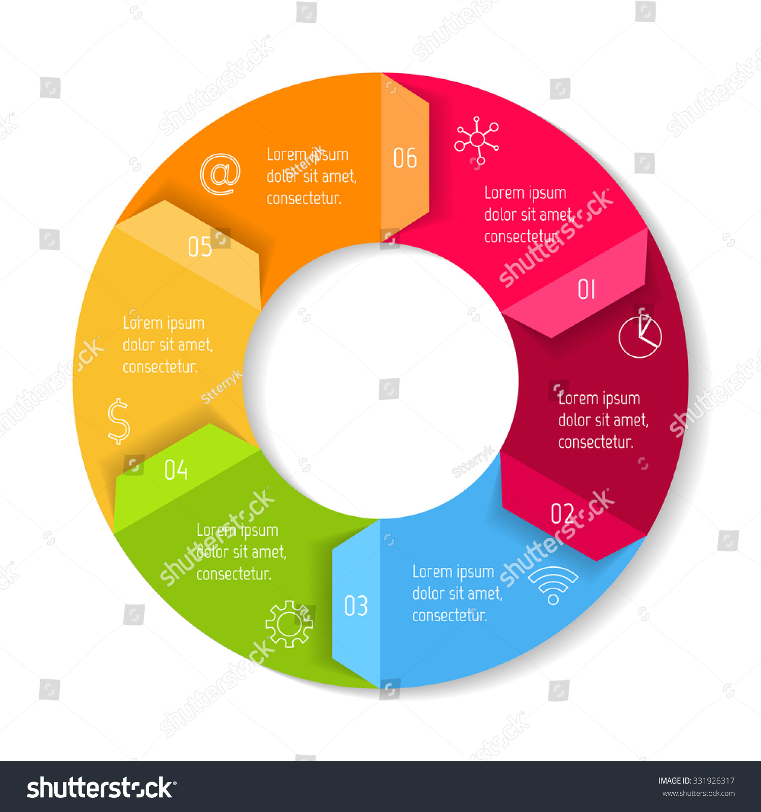 Round Infographic Diagram Folded Arrows Circular Vector De Stock Libre De Regalías 331926317 8671