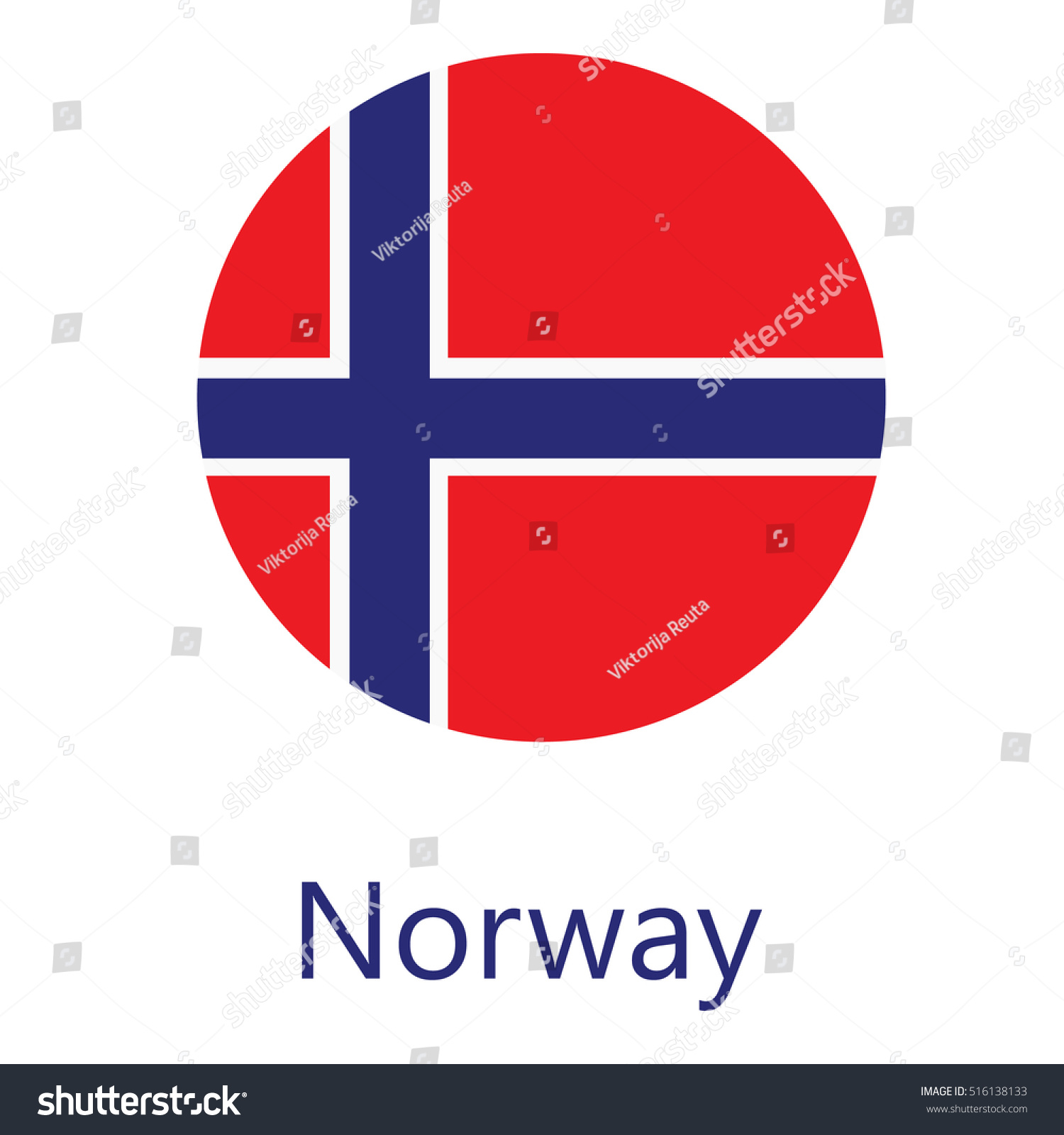 Round Norway Flag Vector Icon Isolated Stock Vector 516138133 ...