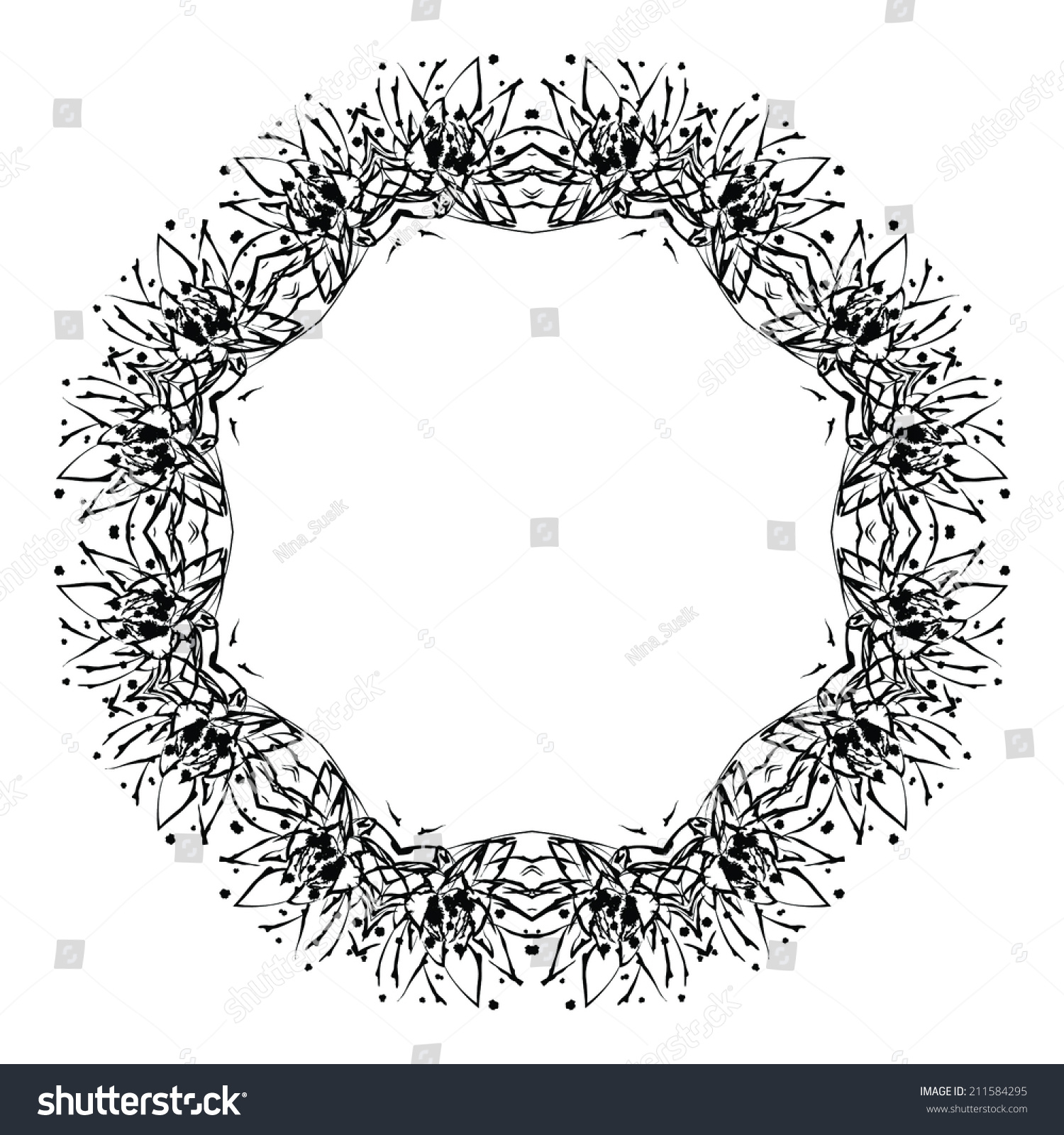 Round Ornament Expressive Pattern Template Stock Vector (Royalty Free ...