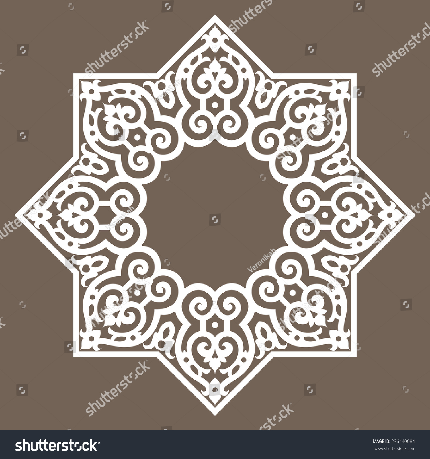 Round Pattern Abstract Design Element - Middle East, Persian, Arabesque ...