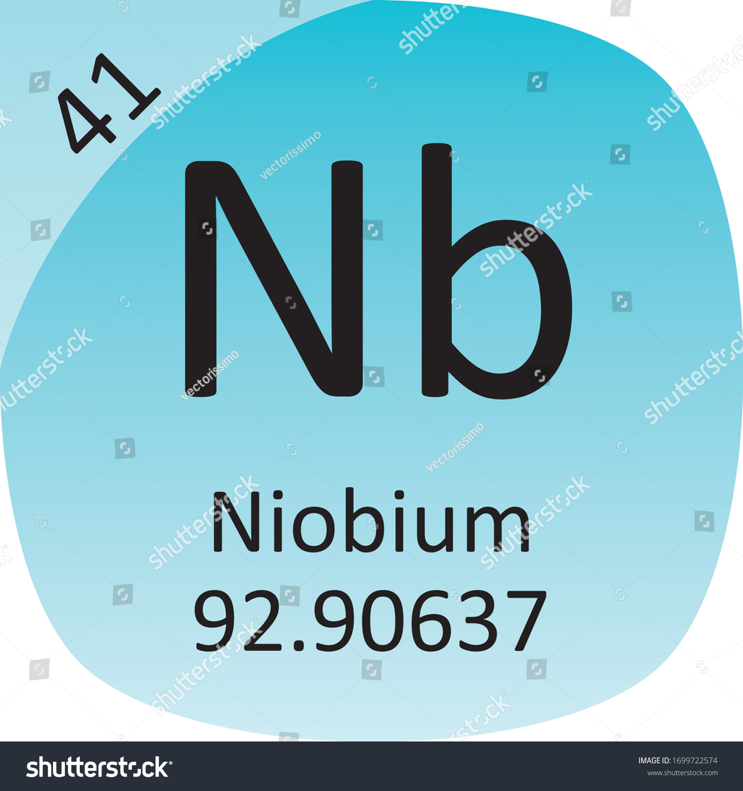 Nb Niobium Transition Metal Chemical Element Stock Vector Royalty ...