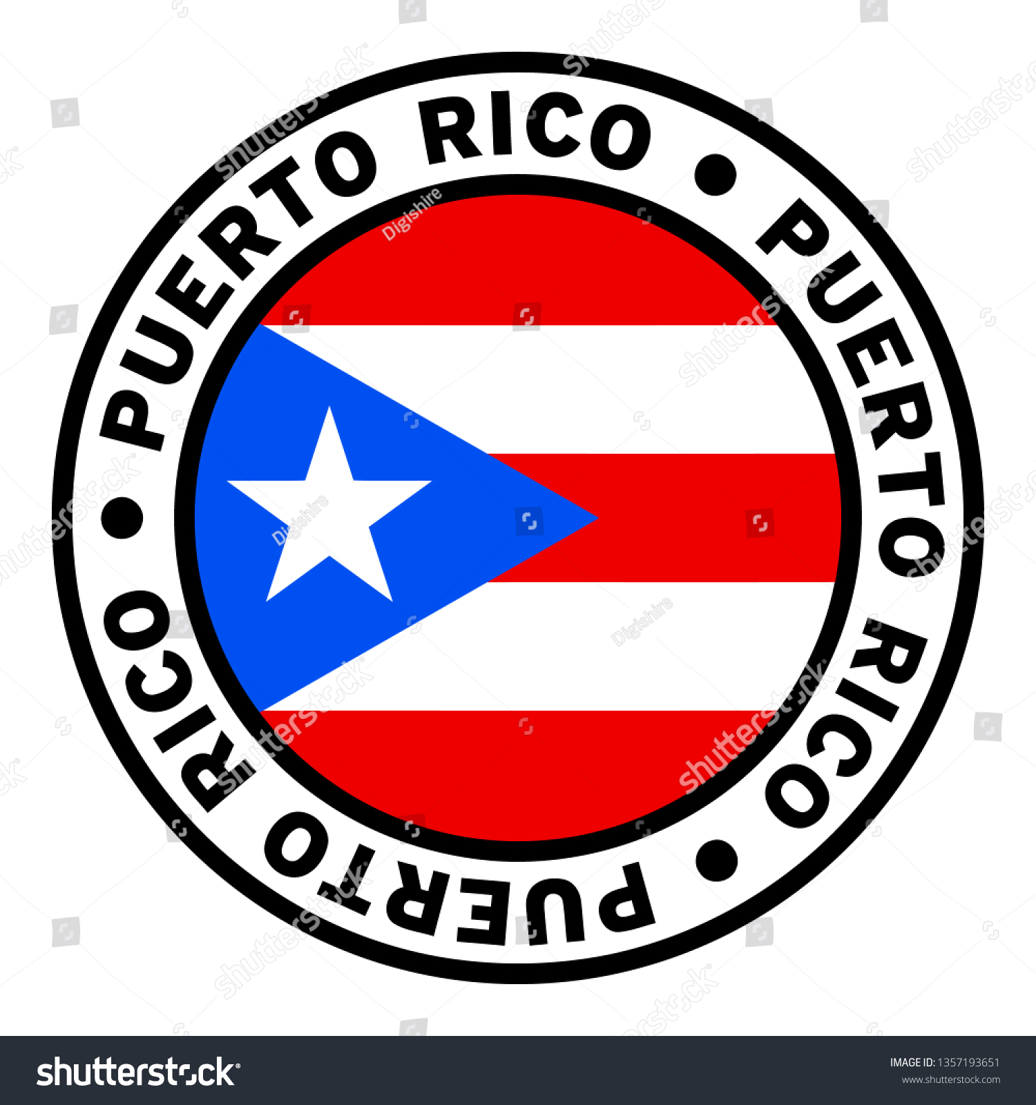 Round Puerto Rico Flag Clipart Stock Vector Royalty Free
