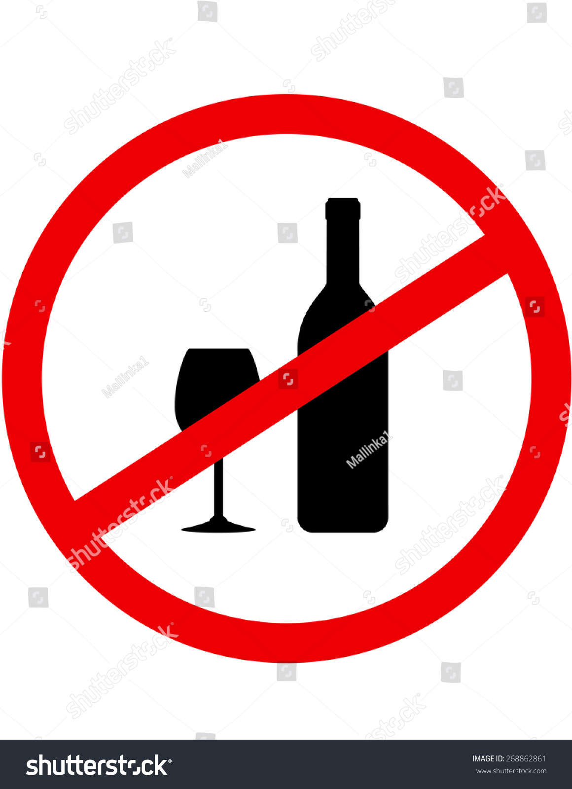 Round Red Sign Stop Alcohol Bottle Stock Vector 268862861 - Shutterstock