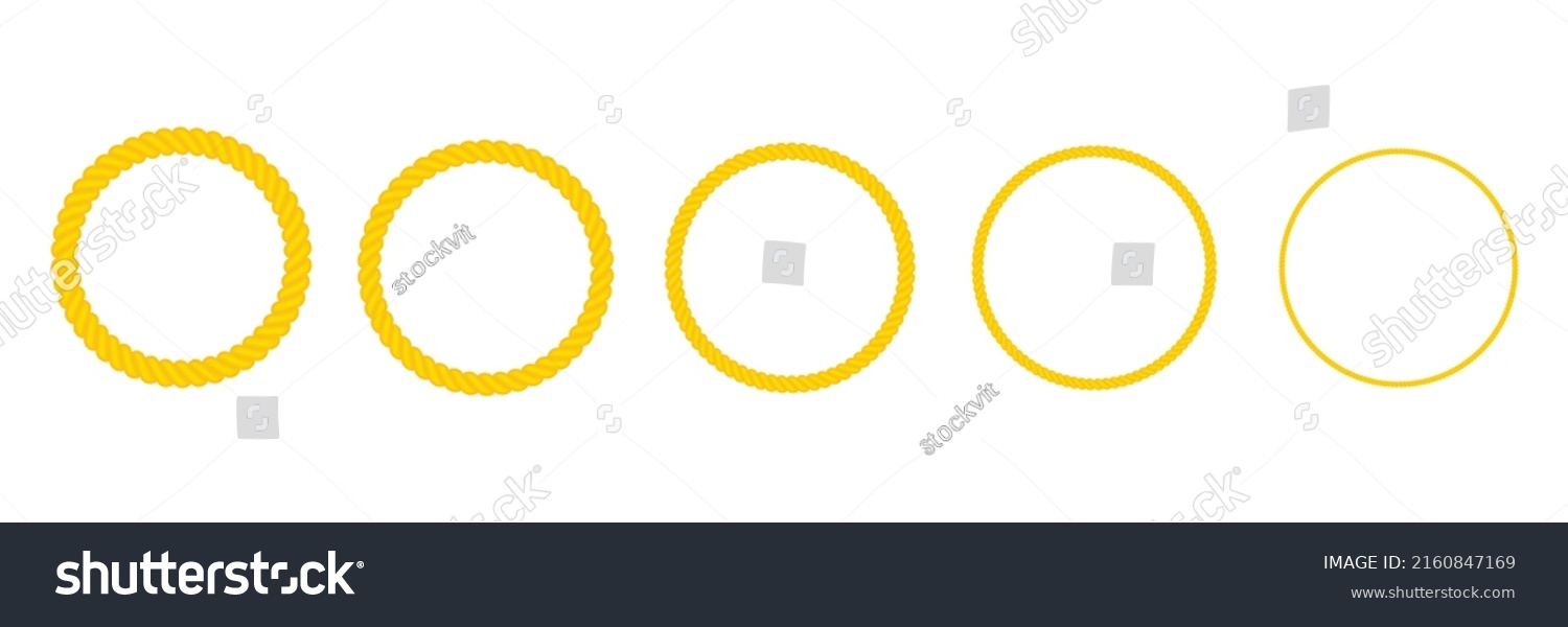 Round Rope Frames Set Different Thickness Stock Vector (Royalty Free ...