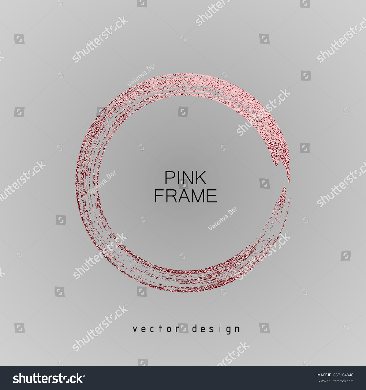 SVG of Round rose frame on a gray background. Circle luxury vintage border, Label, logo design element. Hand drawn shape vector Illustration. Pink Brush abstract wave svg