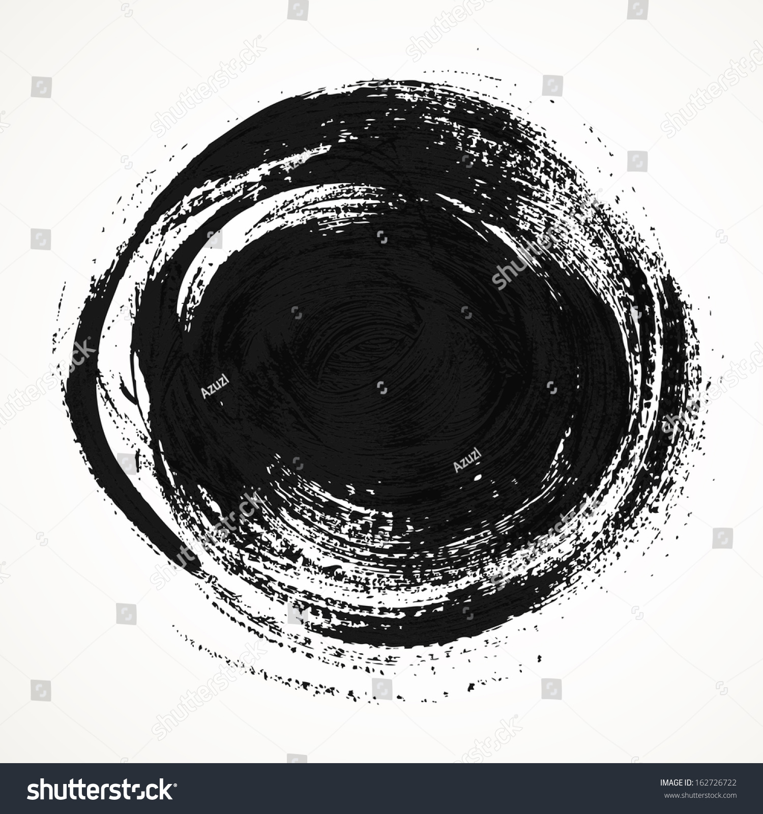 Round Smear Thick Bristle Paint Brush Stock Vector (Royalty Free ...