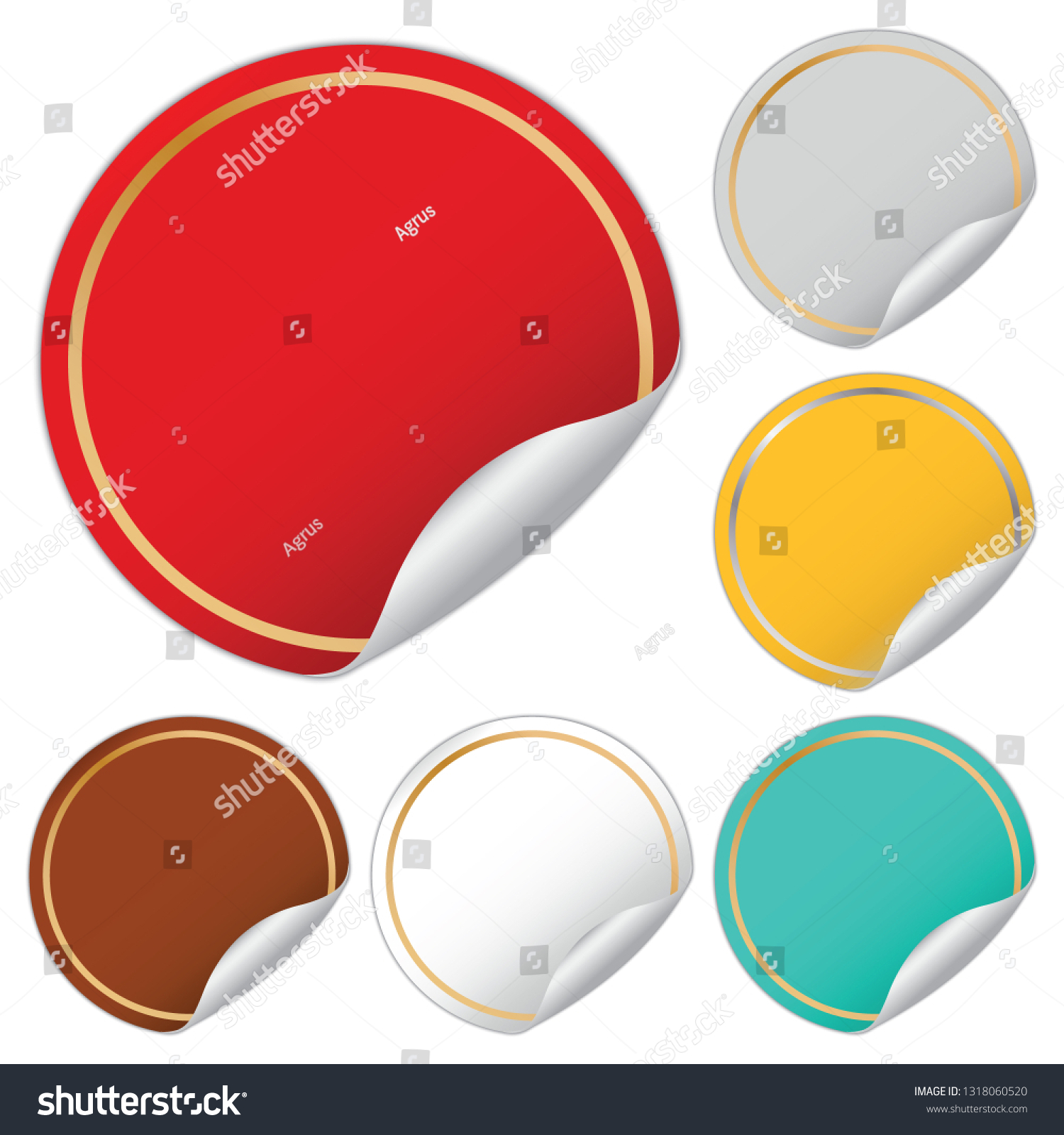 Round Stickers Set Design Elements Stock Vector (Royalty Free ...