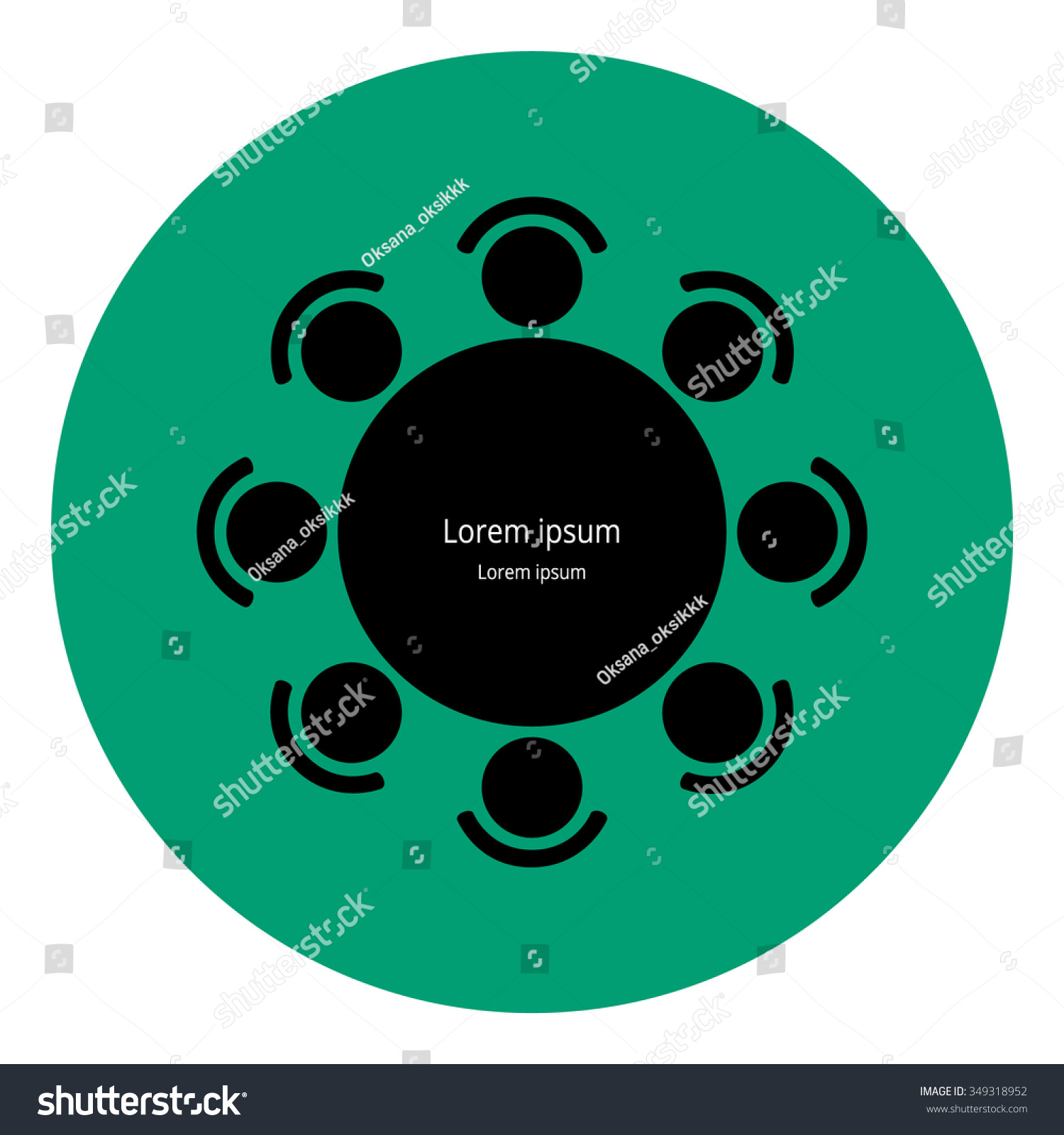 Round Table Business Icon Title Stock Vector Royalty Free 349318952