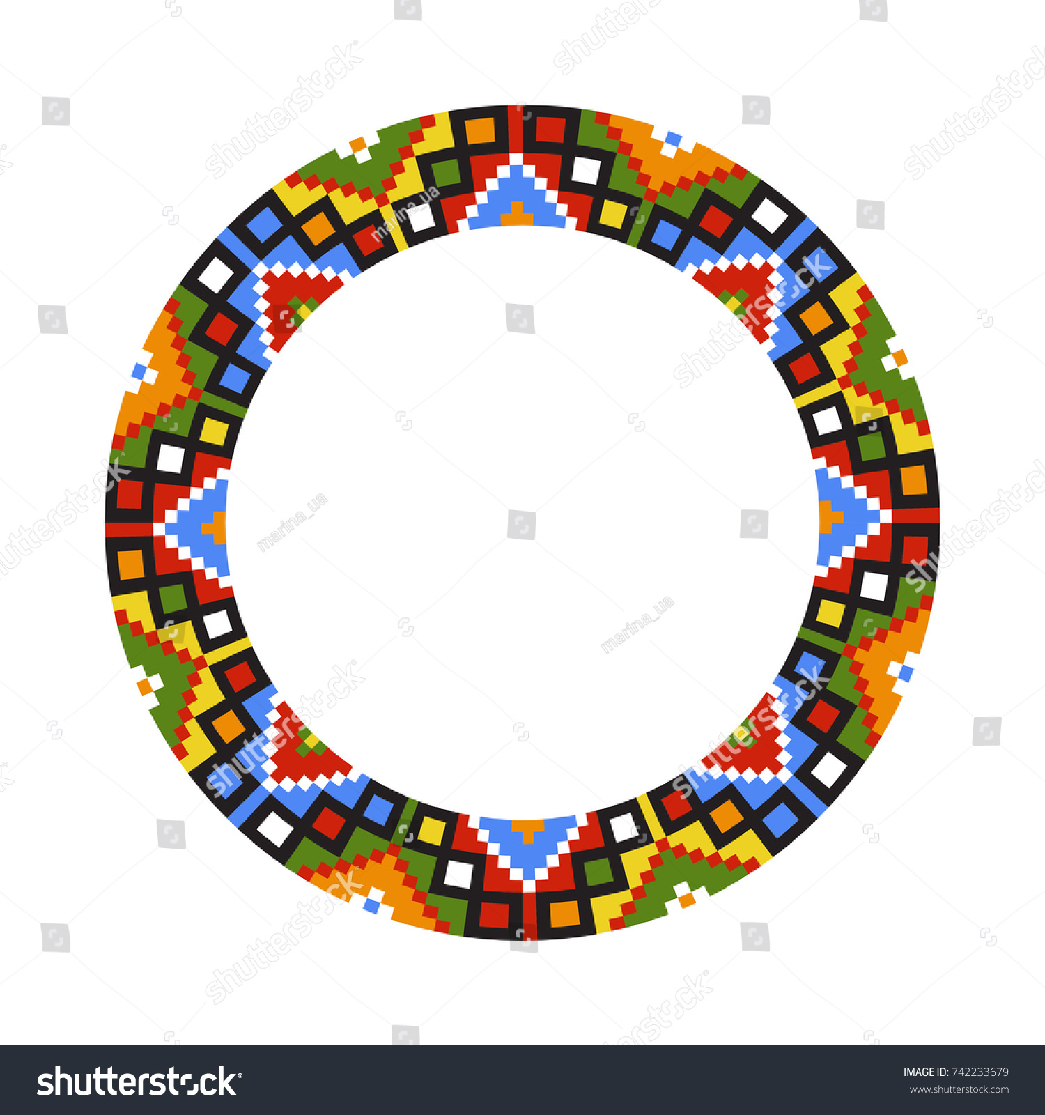 Round Traditional Ukrainian Ornament Vector Ethnic Stock Vector ...