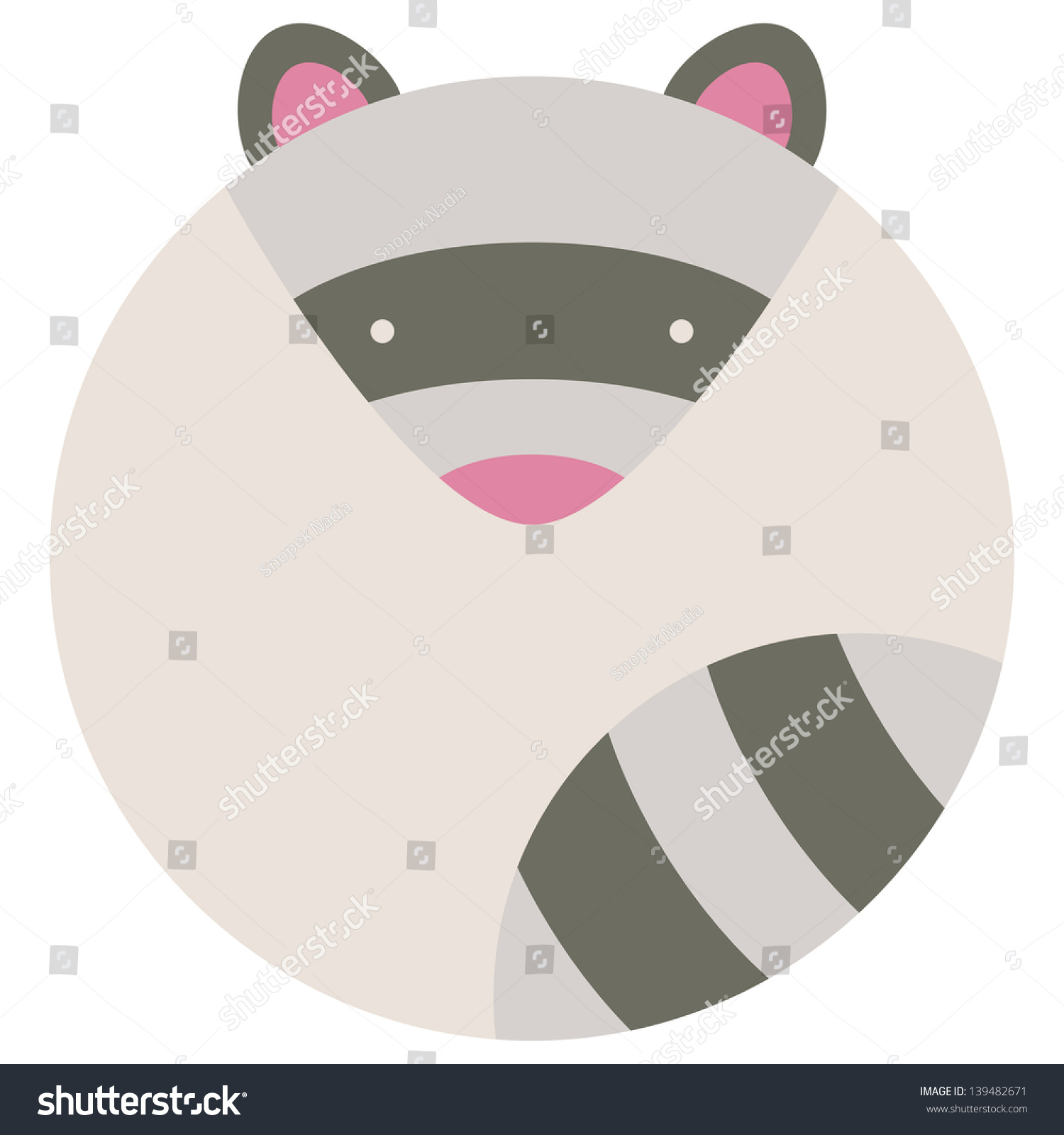 Round Vector Icon Of Raccoon/Raccoon Vector - 139482671 : Shutterstock