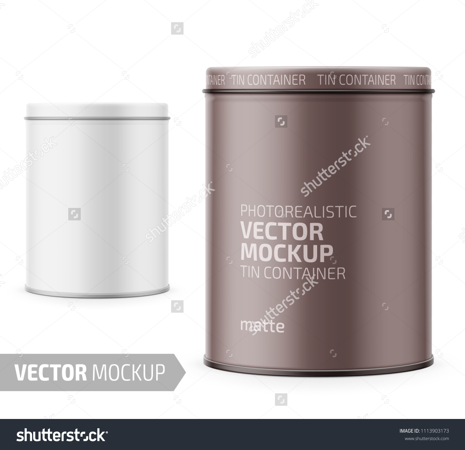 Download Round White Matte Tin Can Lid Stock Vector Royalty Free 1113903173