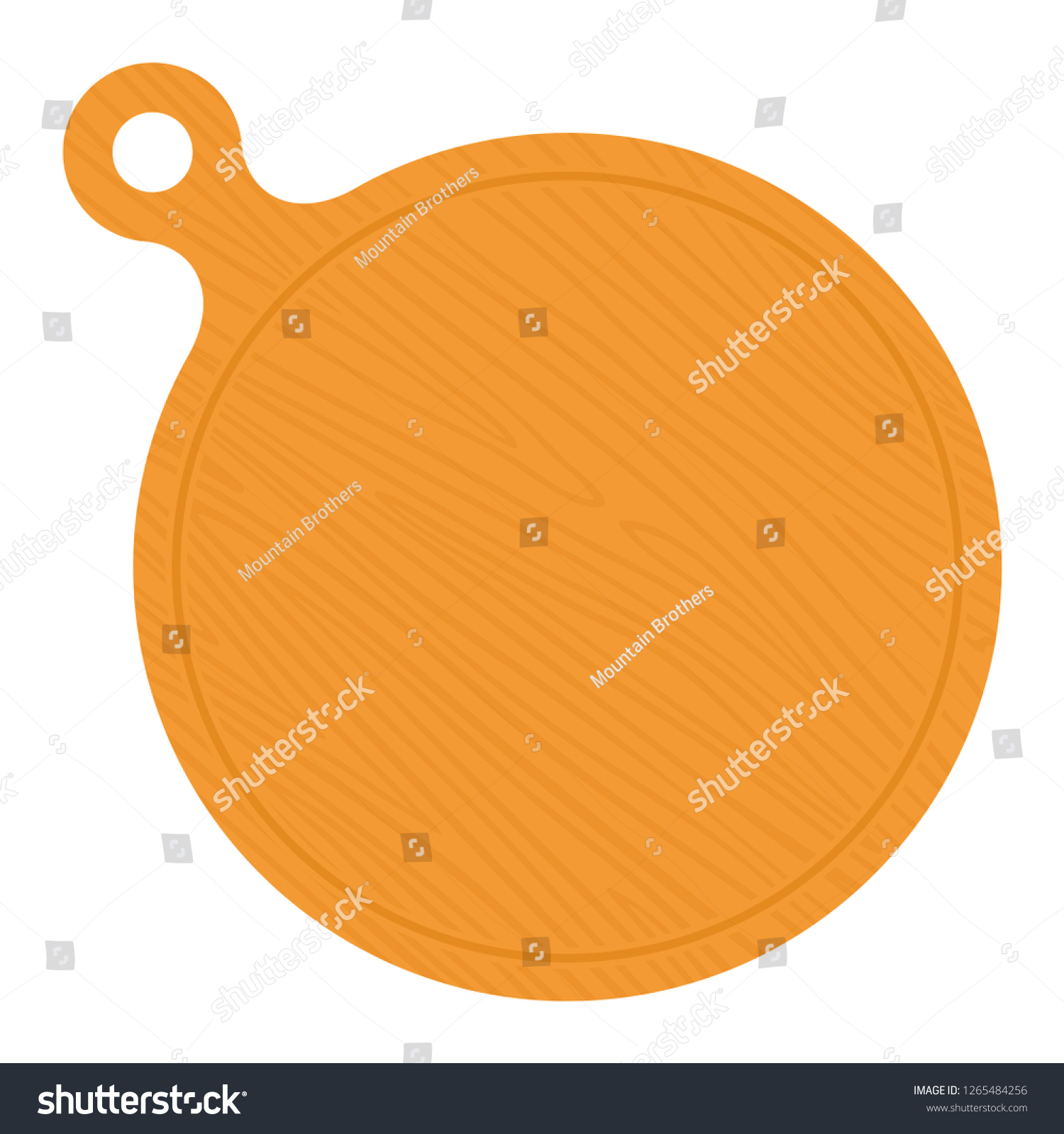 SVG of Round wooden pizza serving board flat single icon vector isolated on white svg