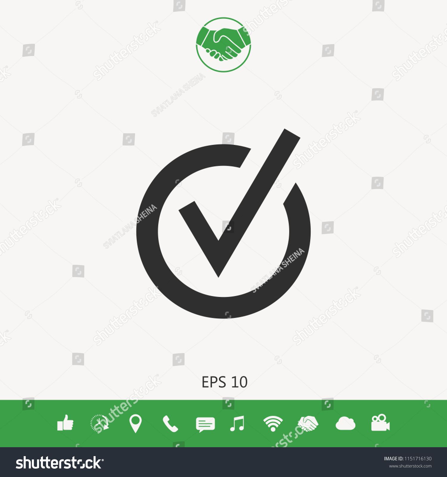 Rounded Check Mark Icon Stock Vector (Royalty Free) 1151716130