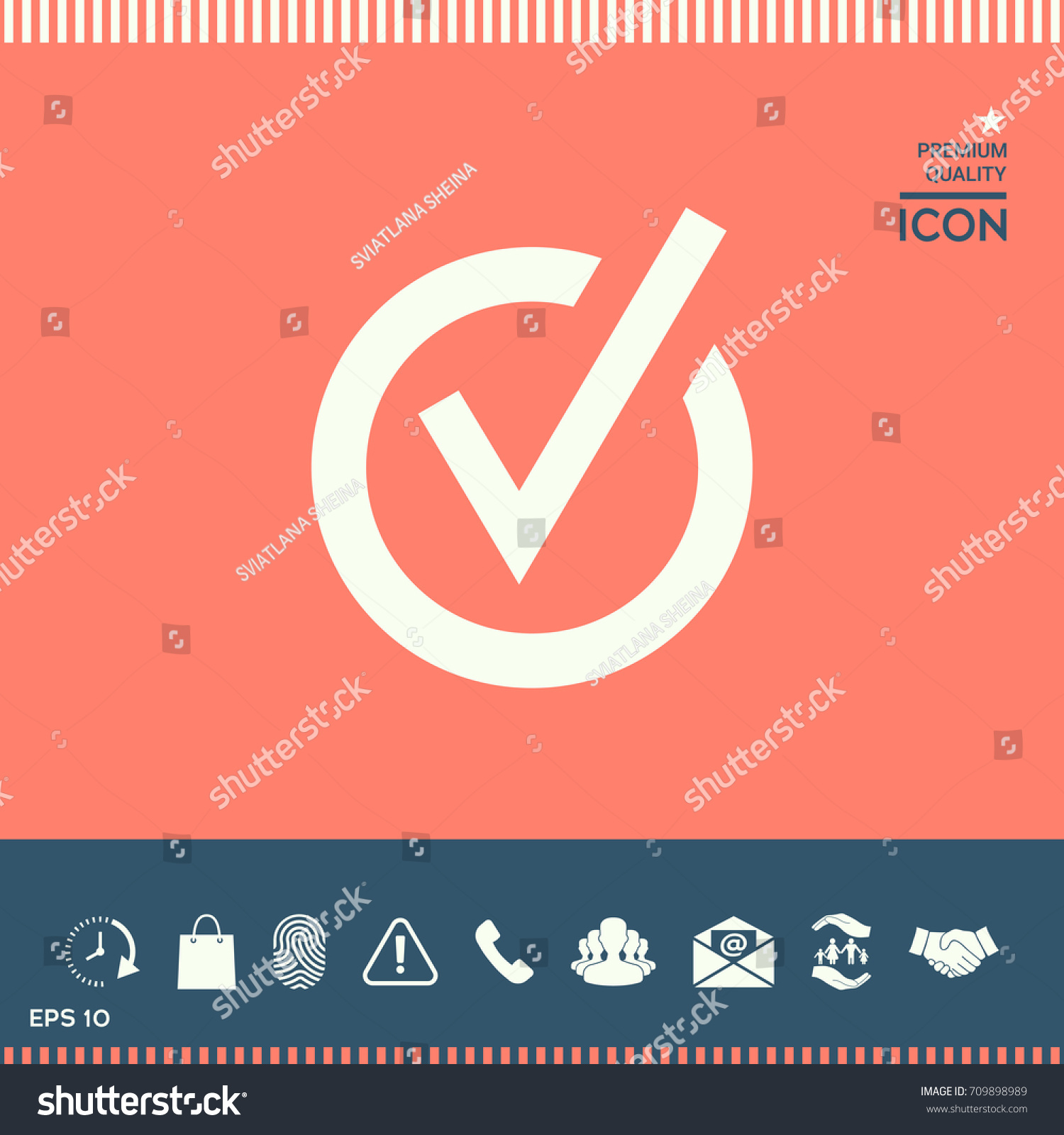 Rounded Check Mark Icon: vector de stock (libre de regalías) 709898989 ...