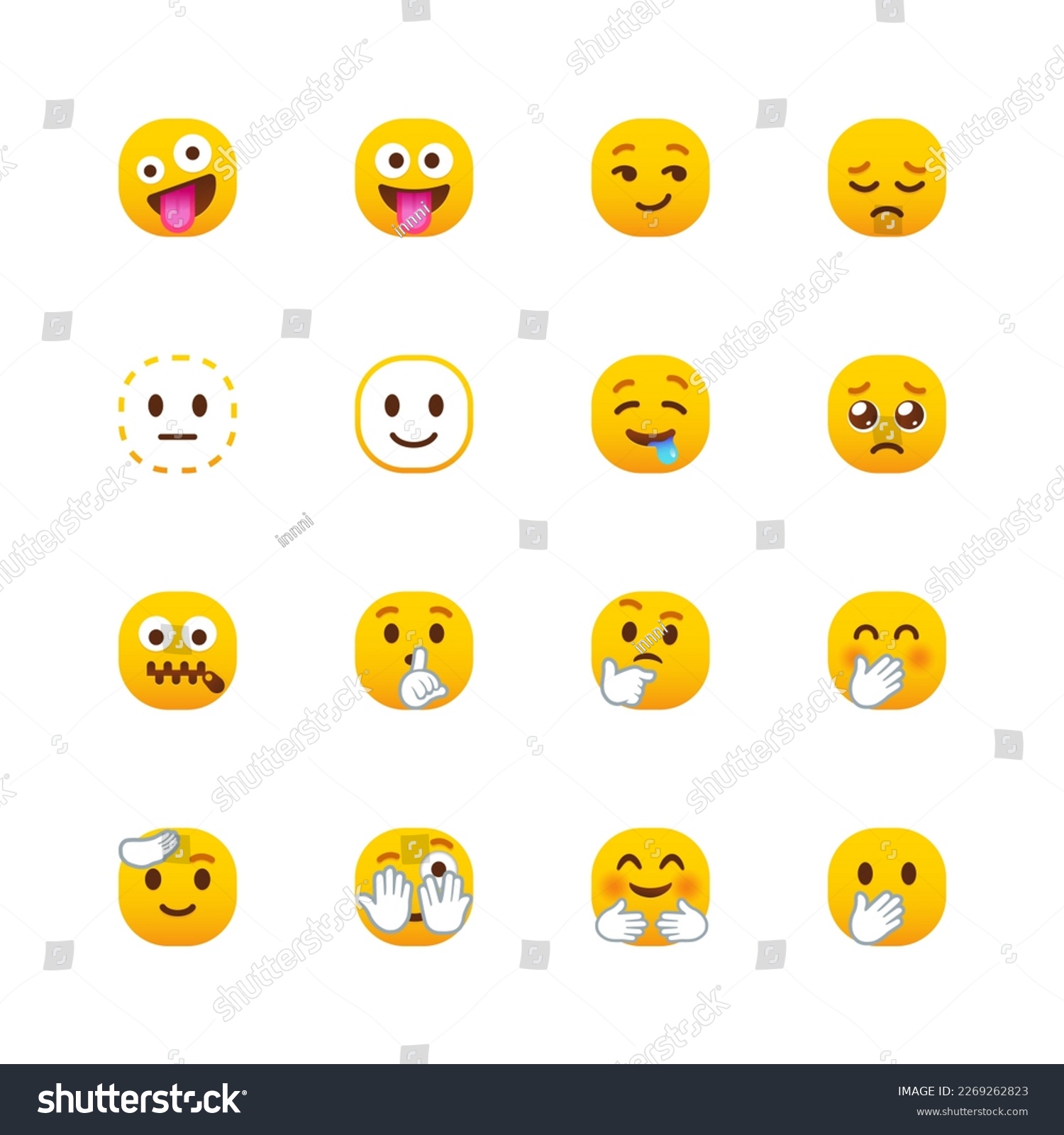 SVG of Rounded Emoji Character Icons Set4 svg