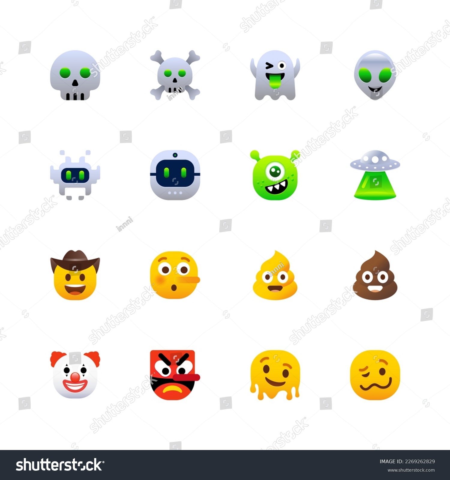 SVG of Rounded Emoji character Icons Set3 svg