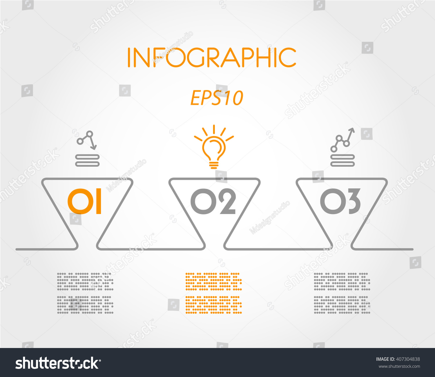 Rounded Infographic Triangles Linear Arrow Concept Stock Vector ...