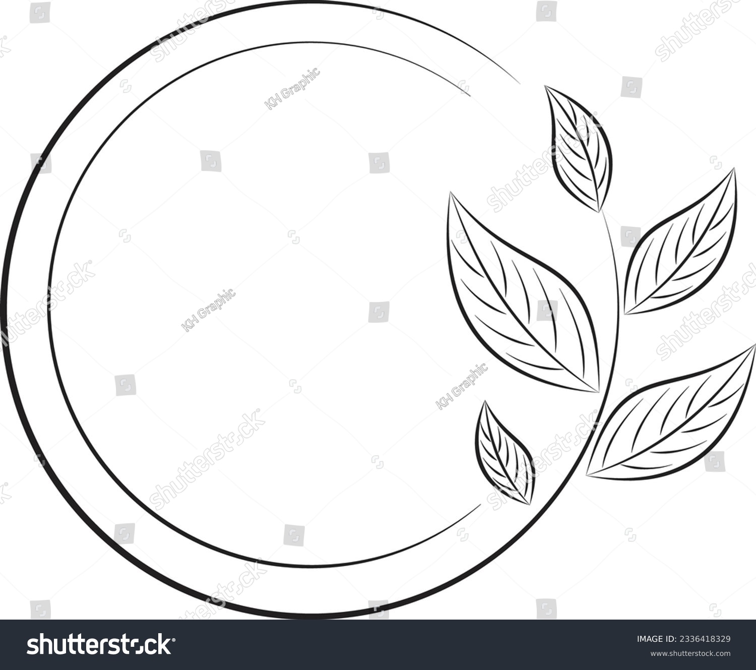 SVG of Rounded logo with leaf for your designs.  svg