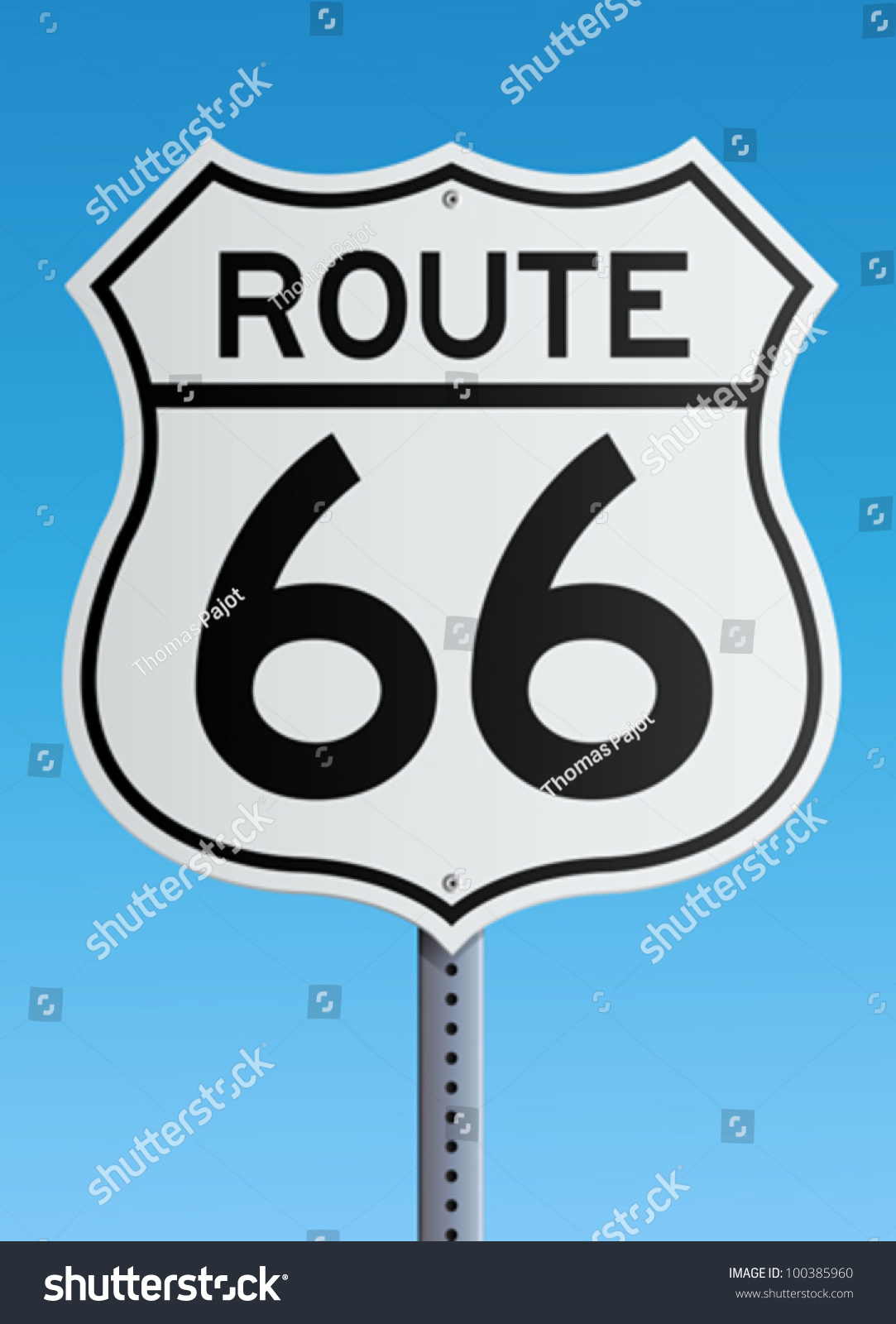 Route 66 Sign Stock Vector 100385960 - Shutterstock