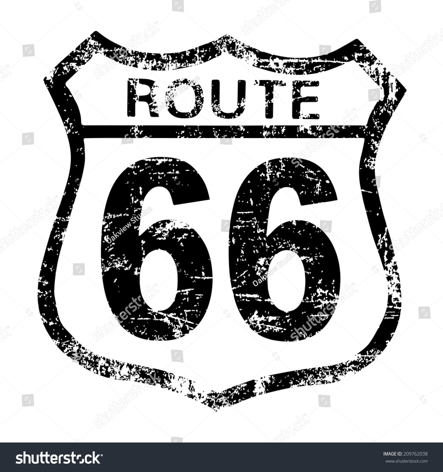 Route Sixty Six Sign Stock Vector (Royalty Free) 209762038