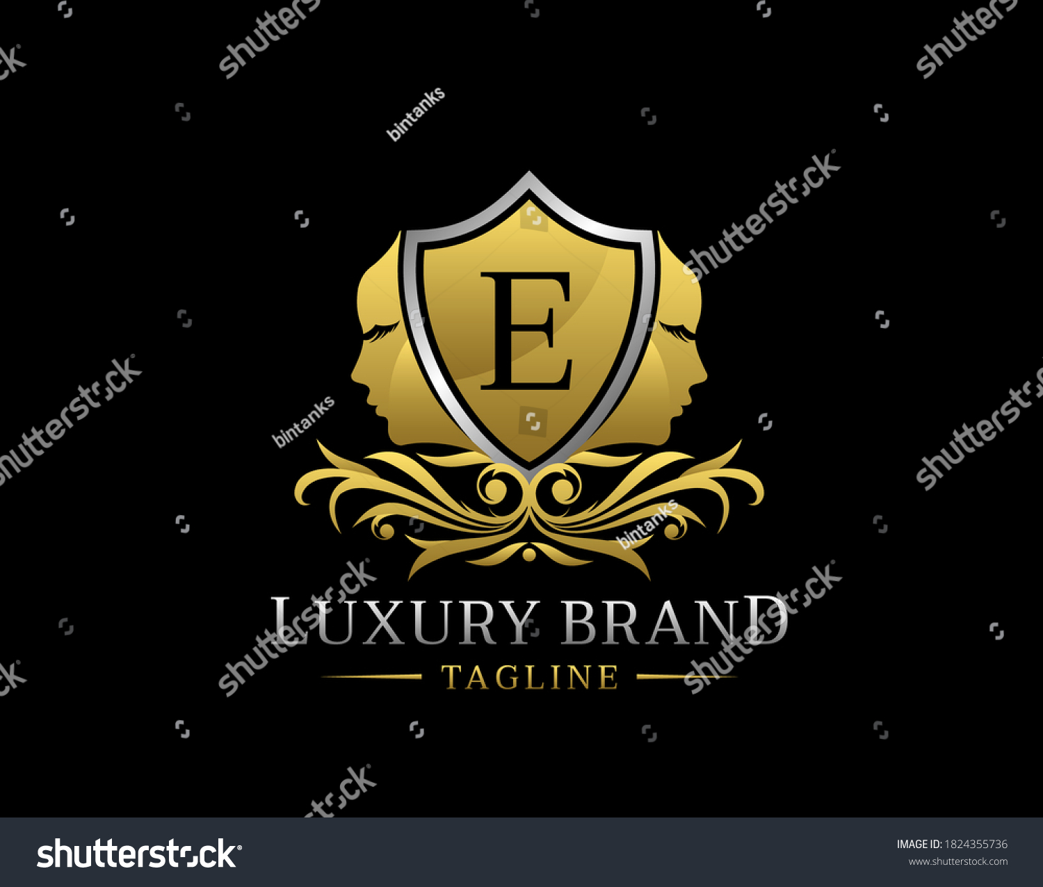 Royal Beauty Logo E Letter Elegant Stock Vector (Royalty Free ...