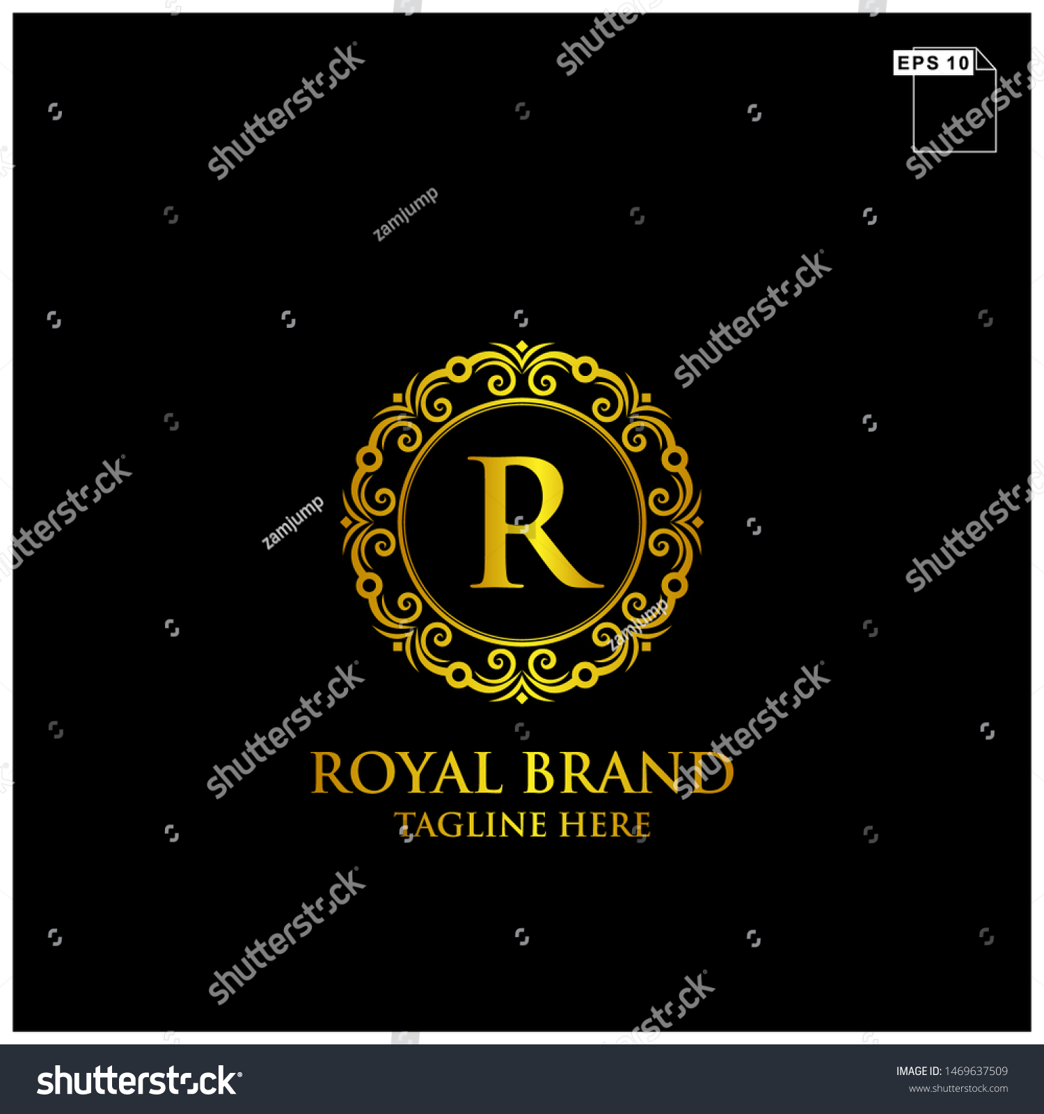 Royal Brand Name Logo Design Concept Stock Vector Royalty Free