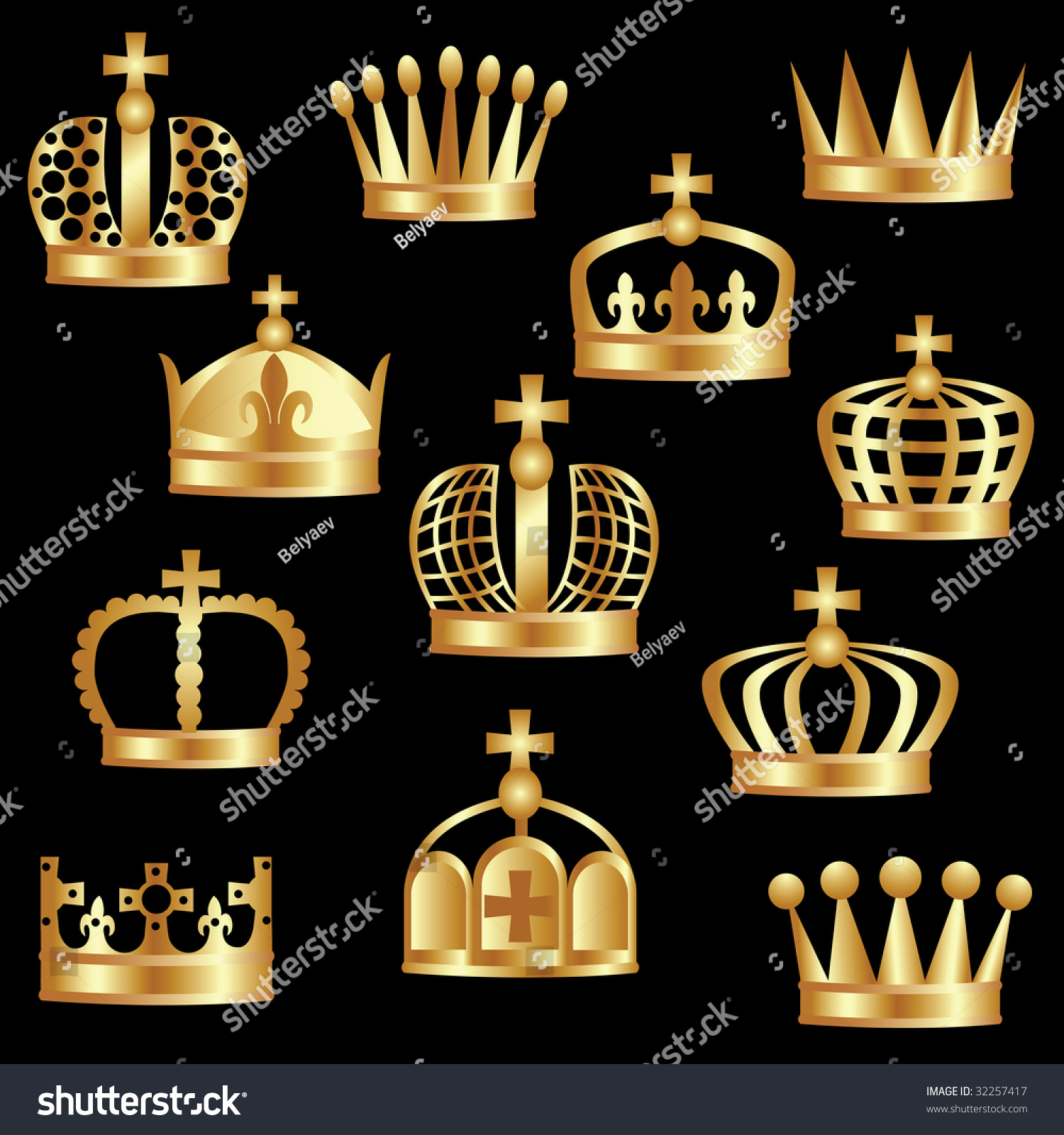 Royal Gold Crown Power Symbol Stock Vector 32257417 - Shutterstock