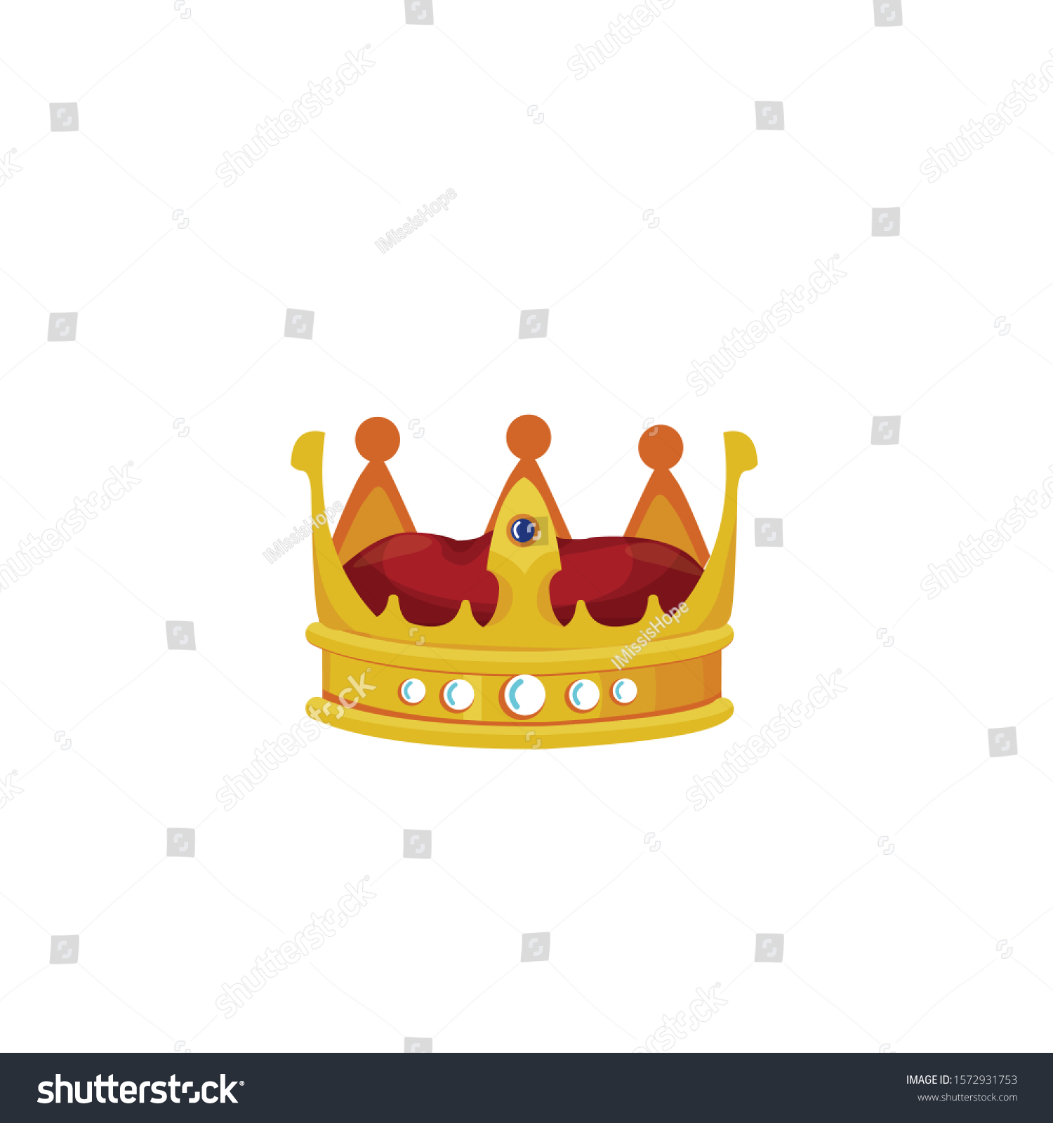 Royal Gold Crown Vector Illustration Vector De Stock Libre De Regalías 1572931753 Shutterstock 0074