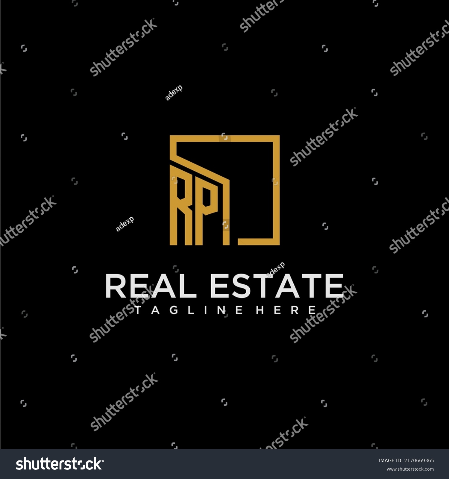 Rp Initial Monogram Logo Real Estate Stock Vector (Royalty Free) 2170669365 Shutterstock