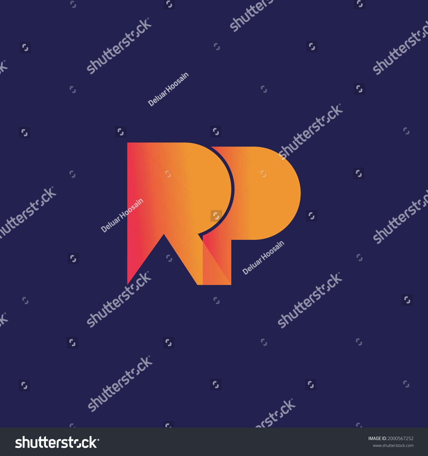 SVG of RP modern colorful original logo design with full copyright svg