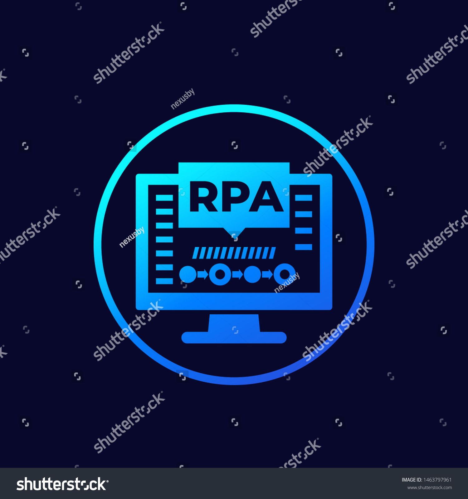 Rpa Icon Robotic Process Automation Vector: vector de stock (libre de ...