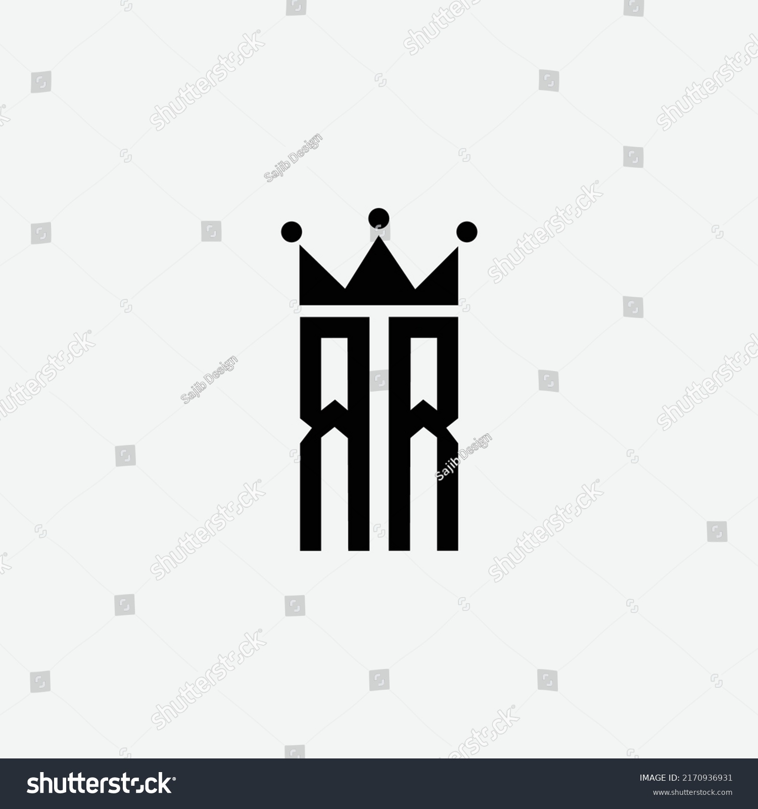 Rr Logo Monogram Emblem Style Crown Stock Vector (Royalty Free ...