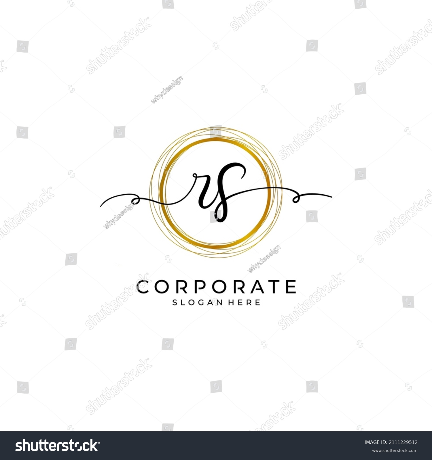 Rs Initial Handwriting Logo Monogram Letter Stock Vector (Royalty Free ...