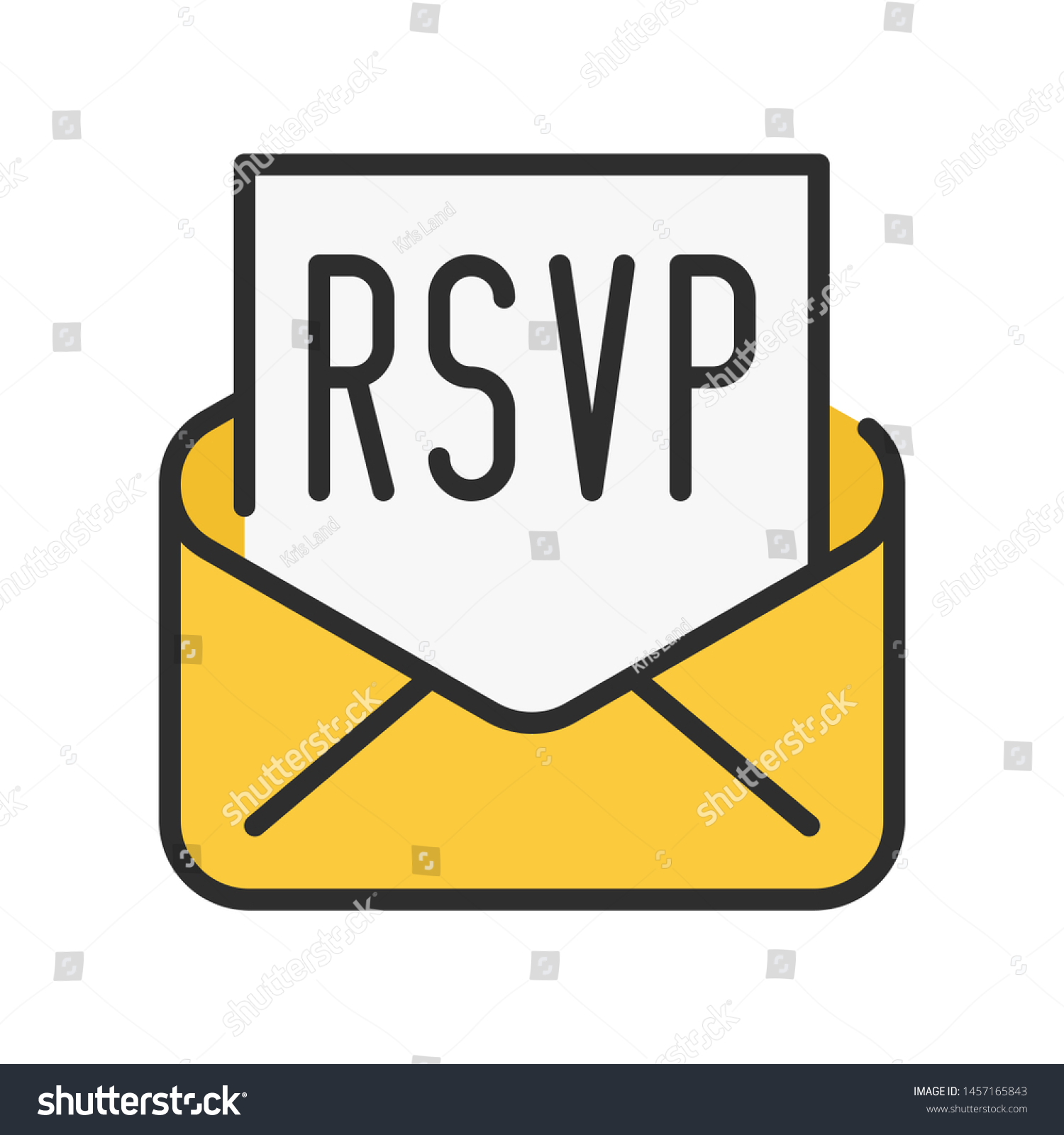 Rsvp Colorful Outline Icon Please Respond Stock Vector Royalty Free