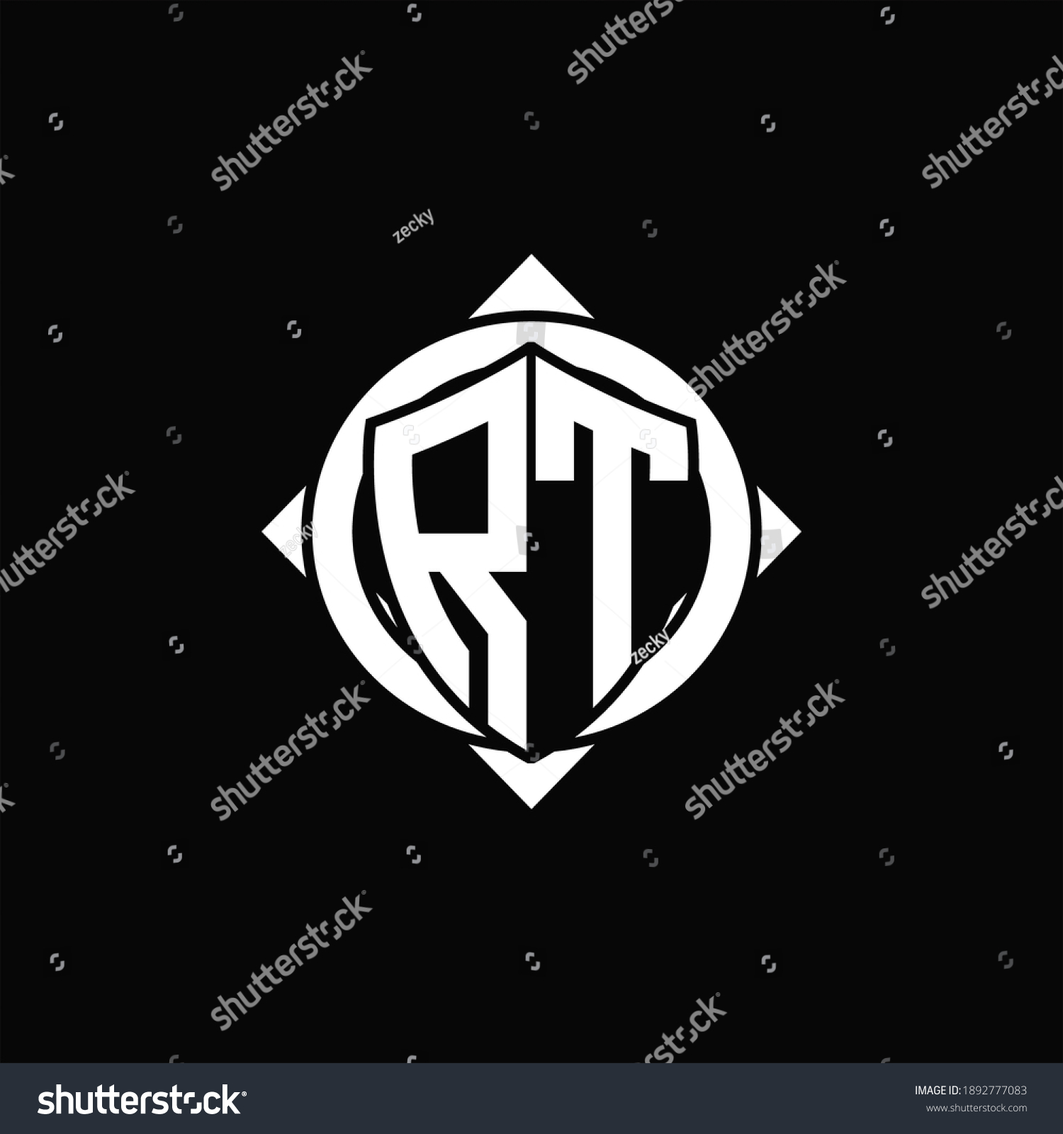 Rt Logo Monogram Isolated Circle Rounded Stock Vector (Royalty Free ...