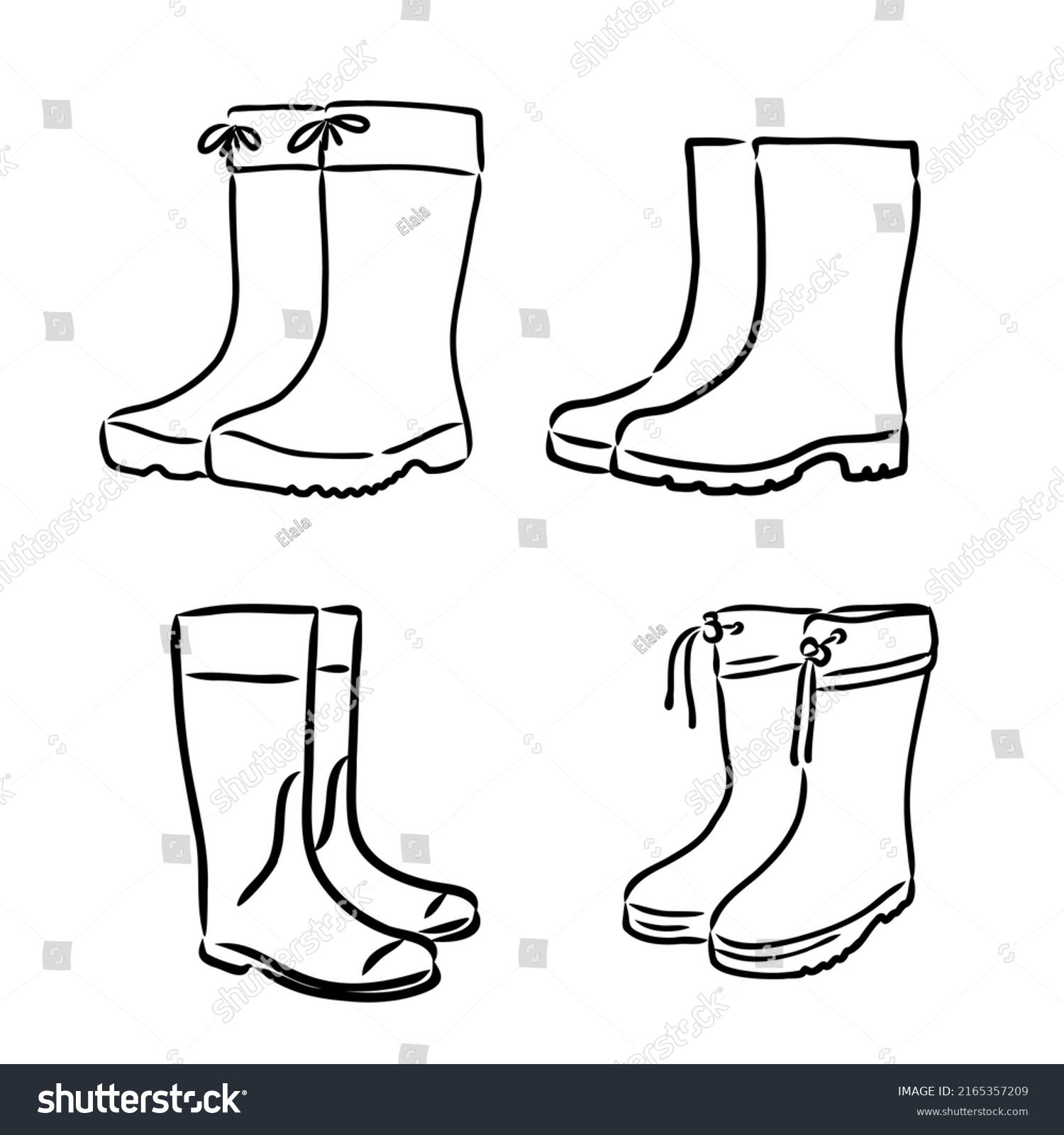 Rubber Boots Isolated On White Background Stock Vector (Royalty Free ...