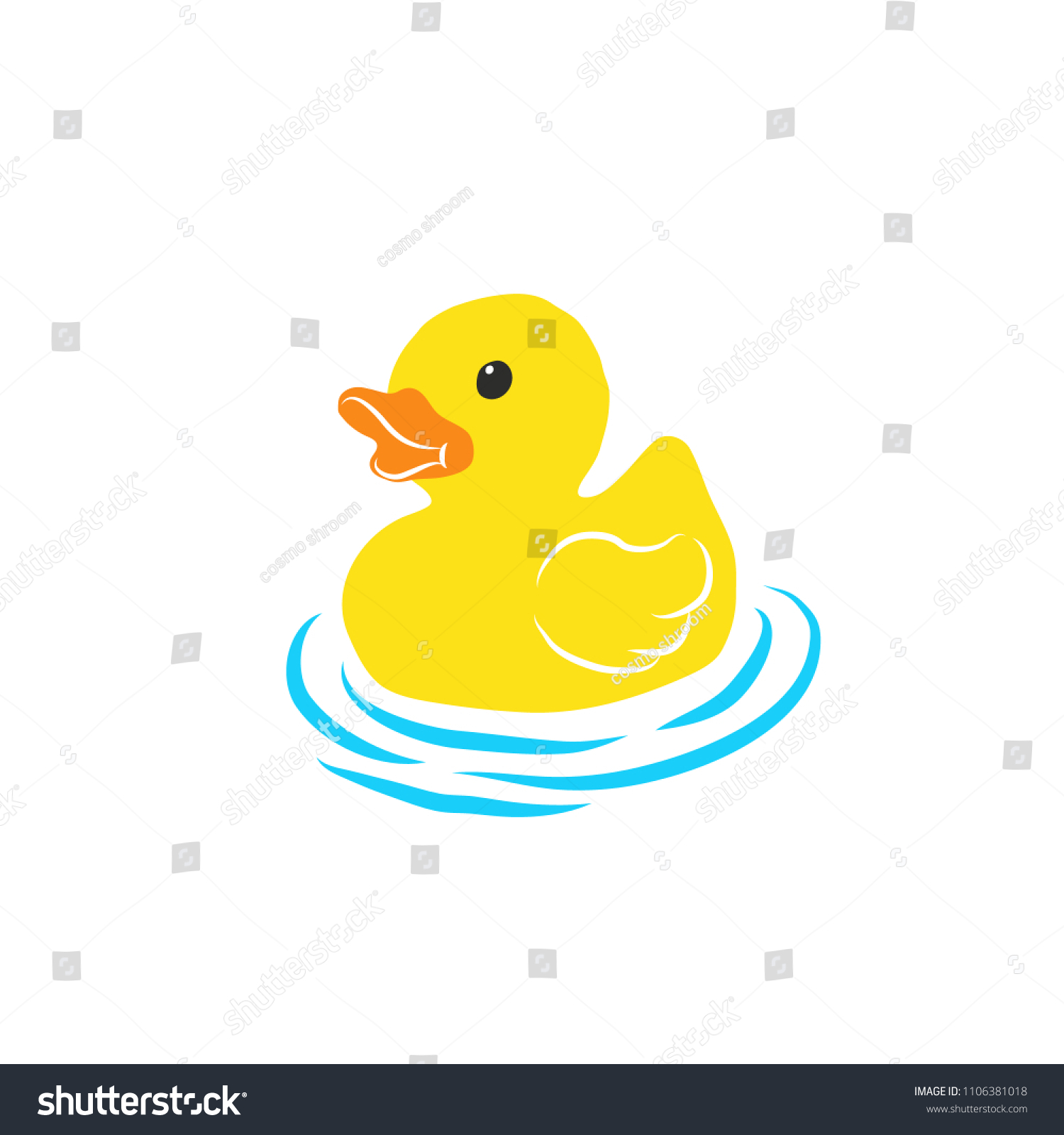 Rubber Duck Logo Vector Stock Vector (Royalty Free) 1106381018
