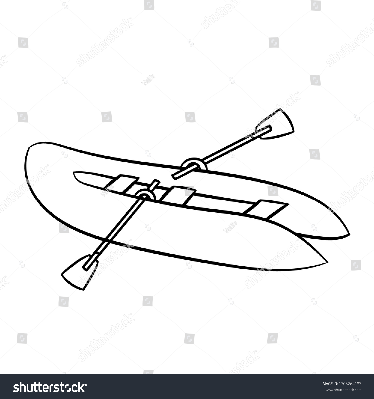 Rubber Rowing Boata Simple Sketch Drawn Stock Vector (Royalty Free ...