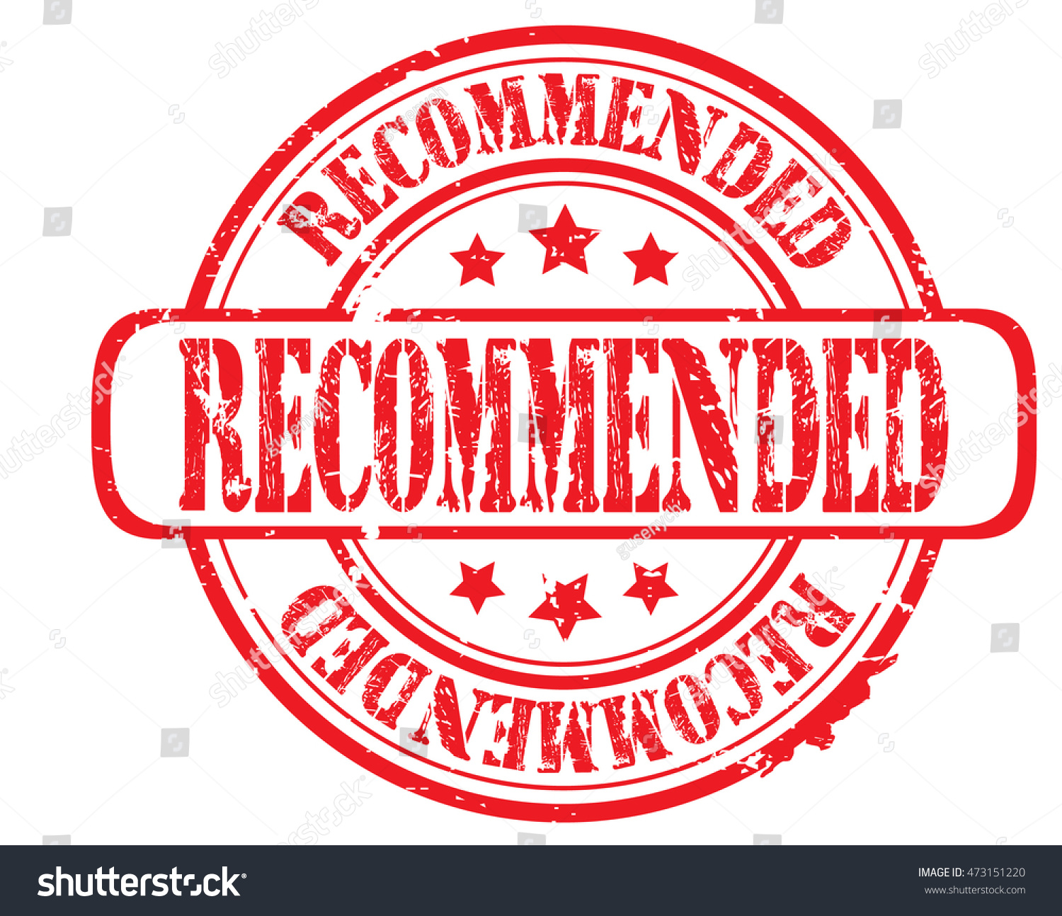 Rubber Stamp With Text "Recommended" On White, Vector Illustration