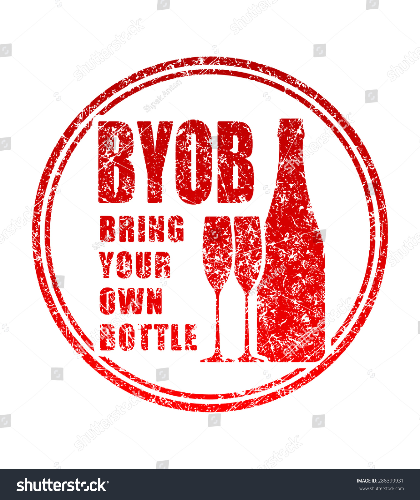 Rubber Stamp Word Byob Bring Your Stock Vector 286399931 - Shutterstock