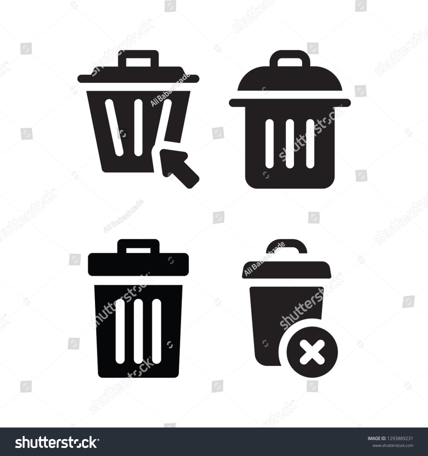 Rubbish Set Vector Icon Stock Vector (royalty Free) 1293889231