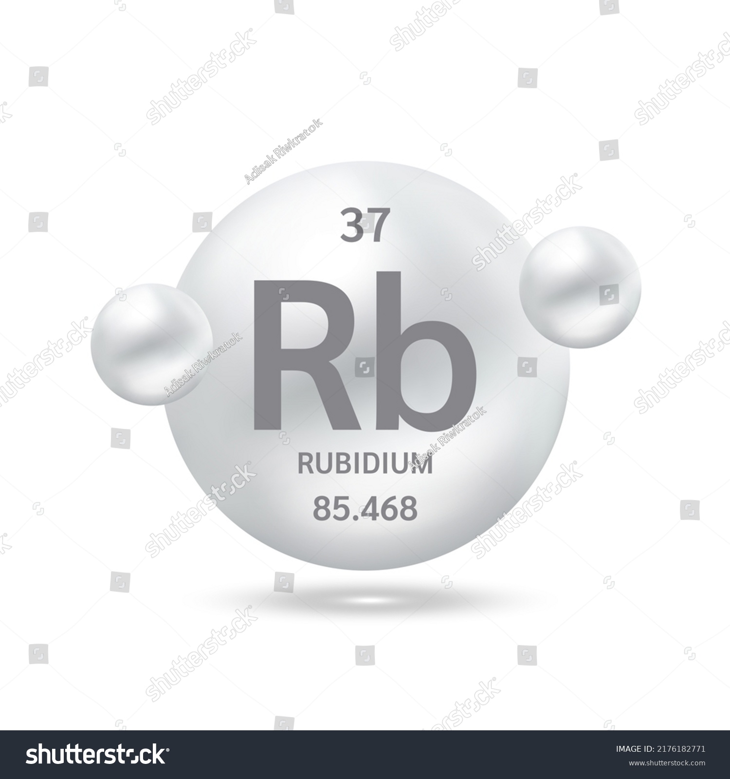 Rubidium Molecule Models Silver Chemical Formulas Stock Vector (Royalty ...