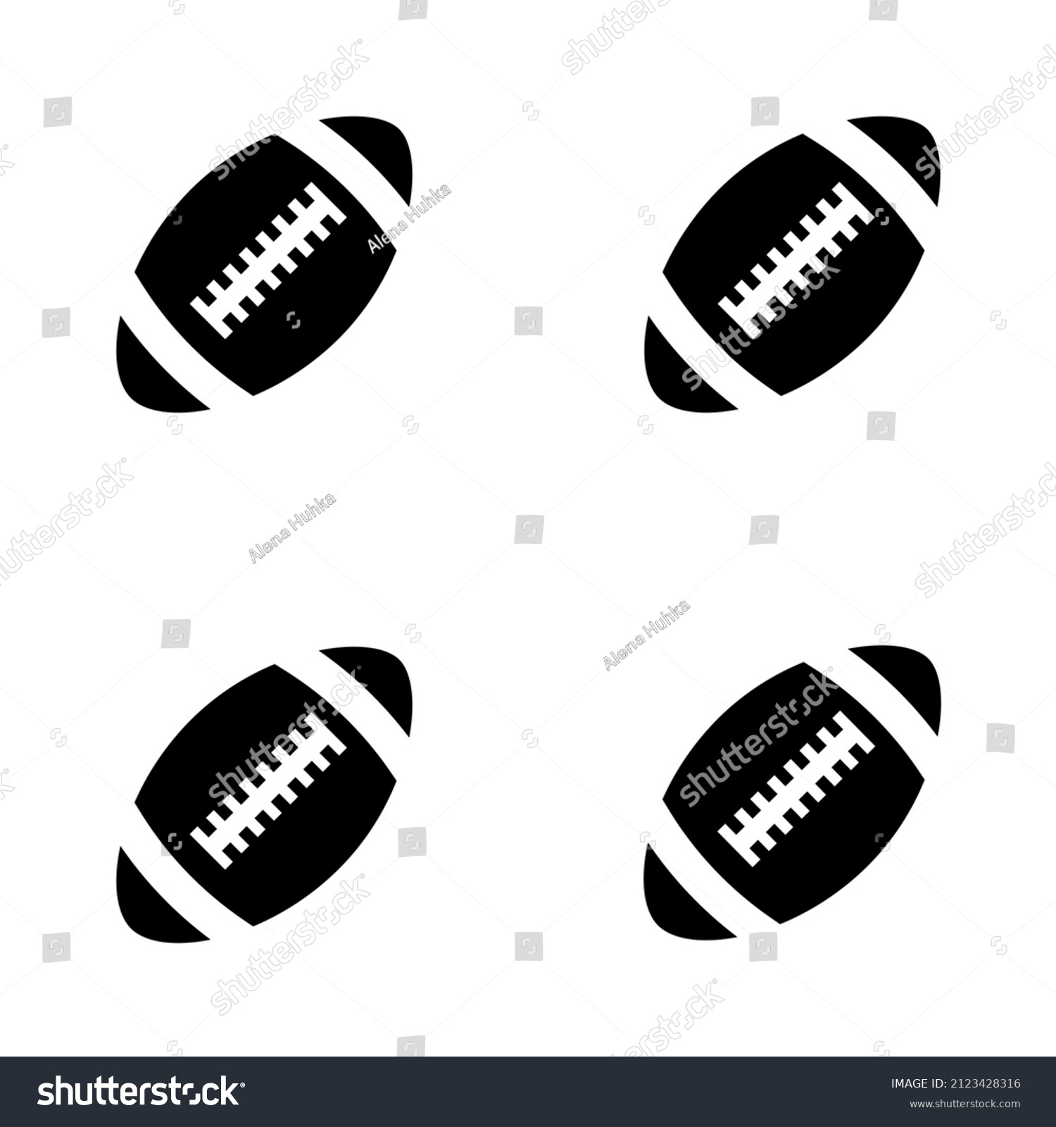 Rugby Ball Silhouette Icon Seamless Geometric Stock Vector (Royalty ...