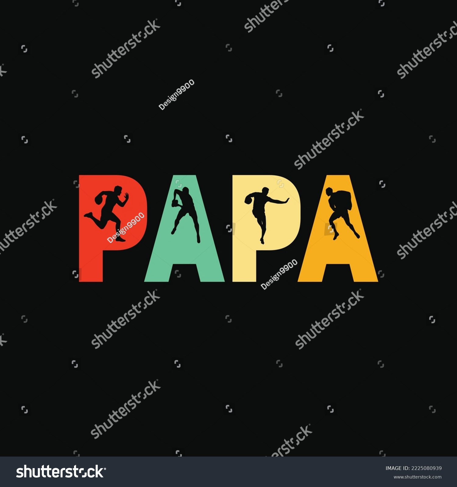 SVG of Rugby Dad, Retro Papa Rugby Father's Day svg