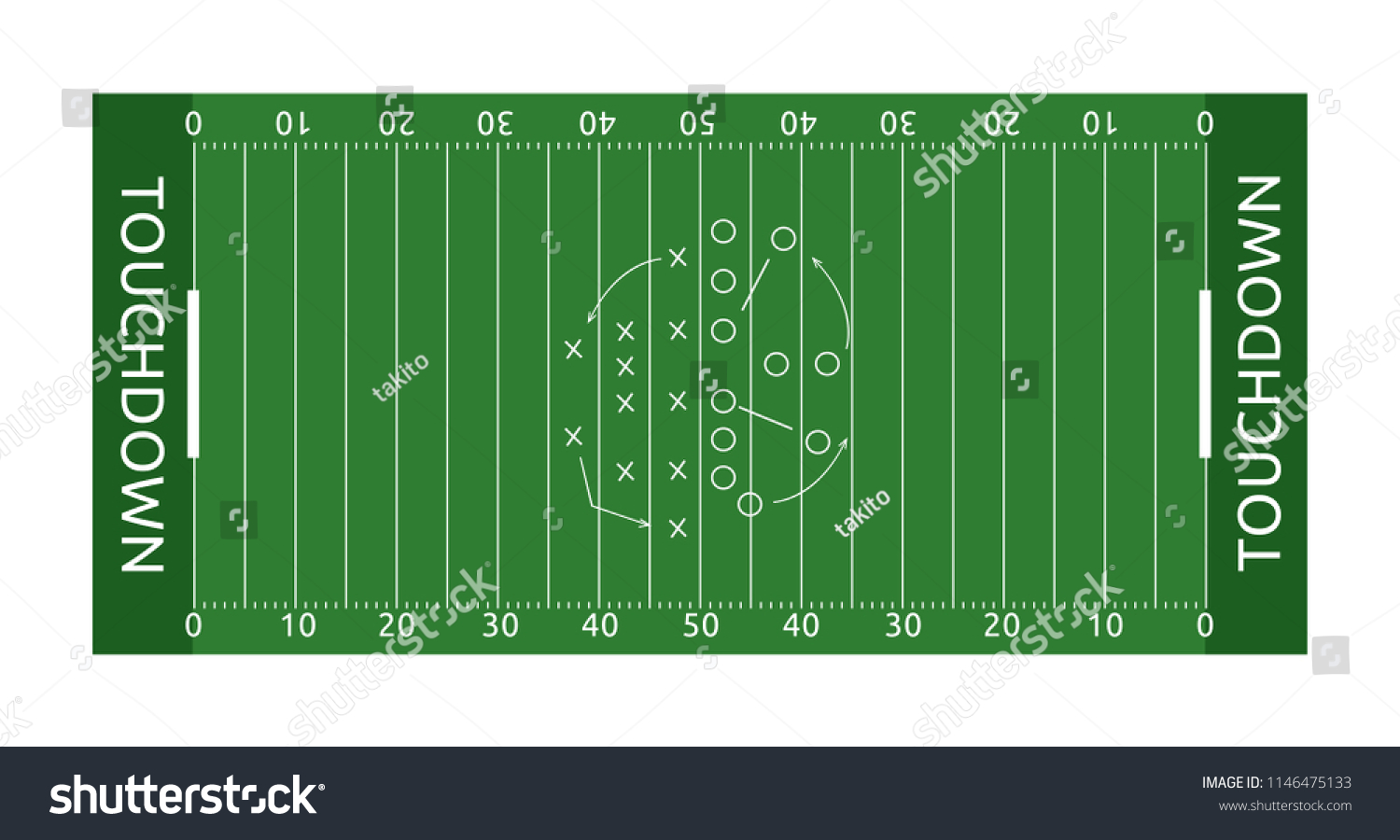 Rugby Field Vector Flat Illustration Stock Vector (Royalty Free ...