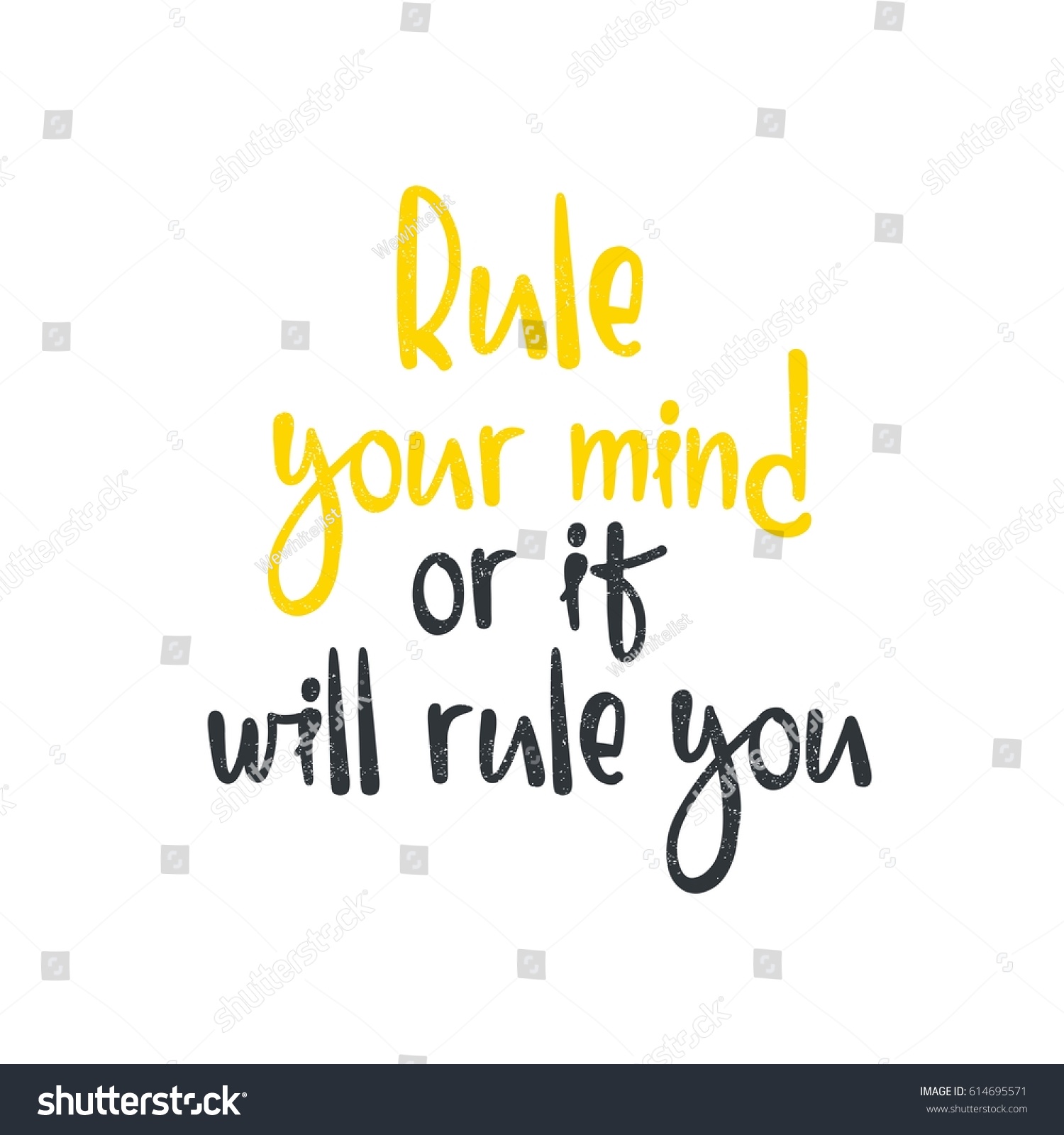 Rule your mind or it will rule you Bright colored letters Stylish hand