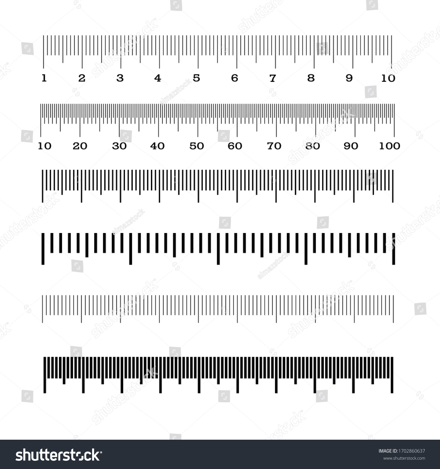 Rulers Inch Metric Rulers Measuring Tool Stock Vector (Royalty Free ...