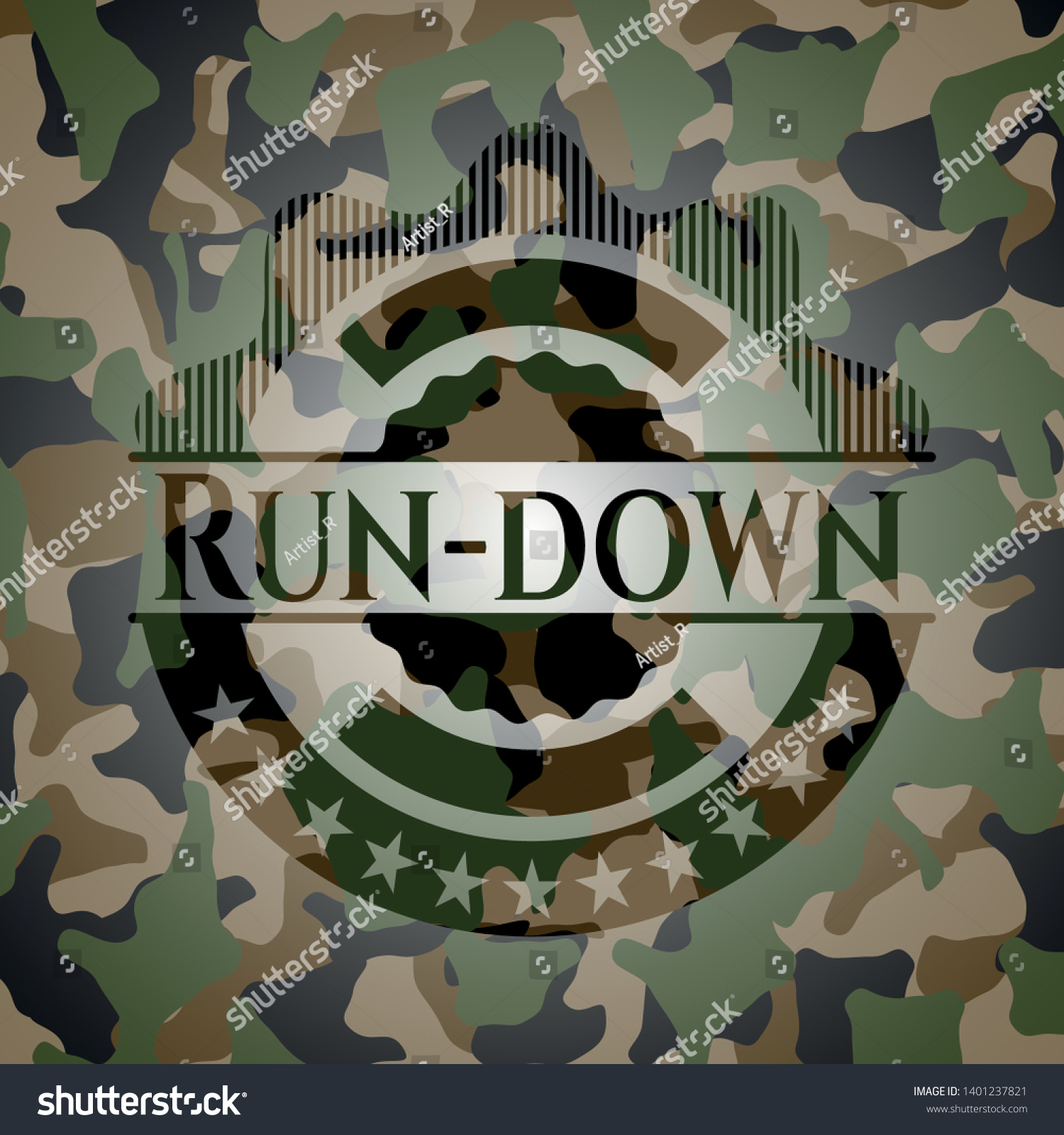 Rundown On Camo Pattern Vector Illustration Stock Vector (Royalty Free ...