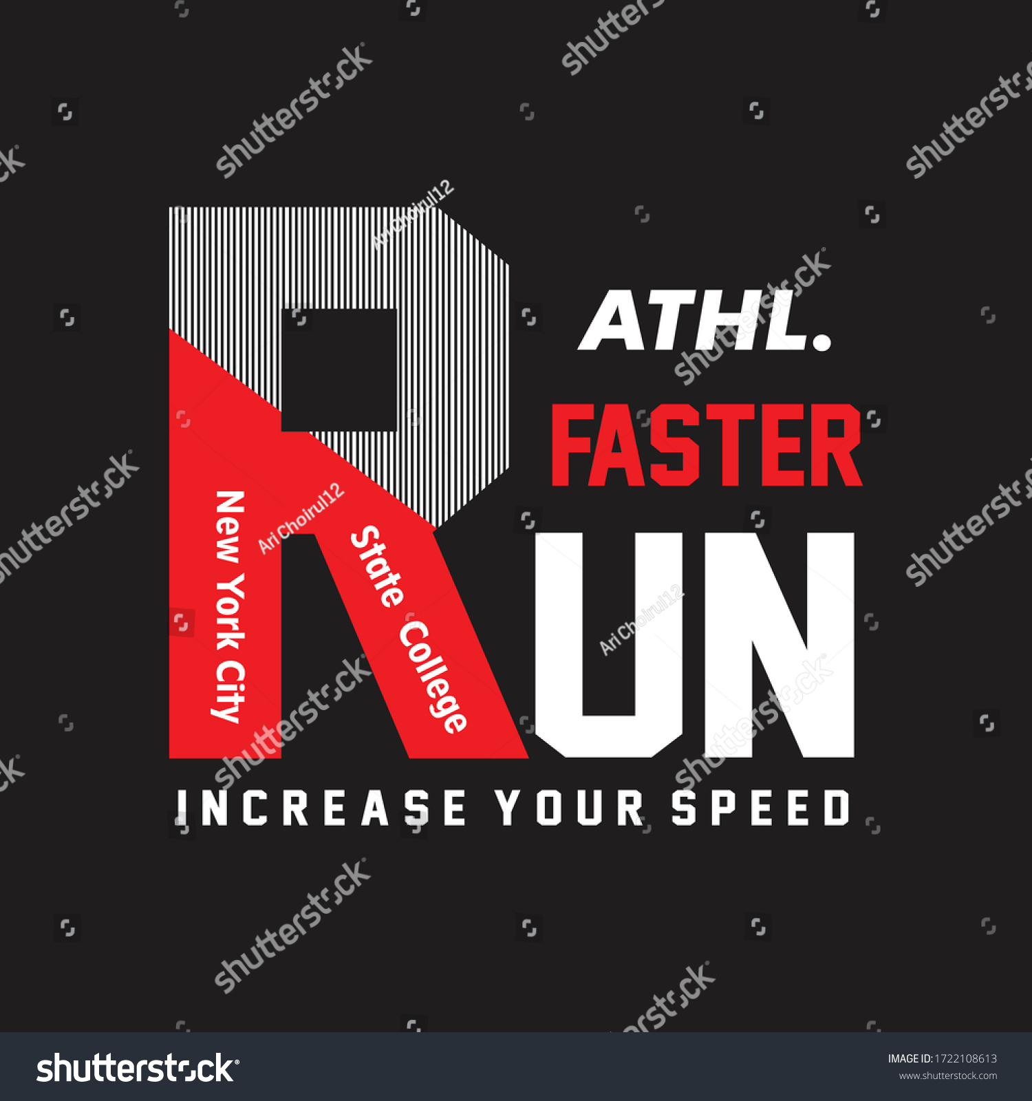Run Faster Typography Vector Illustration Stock Vector (Royalty Free ...