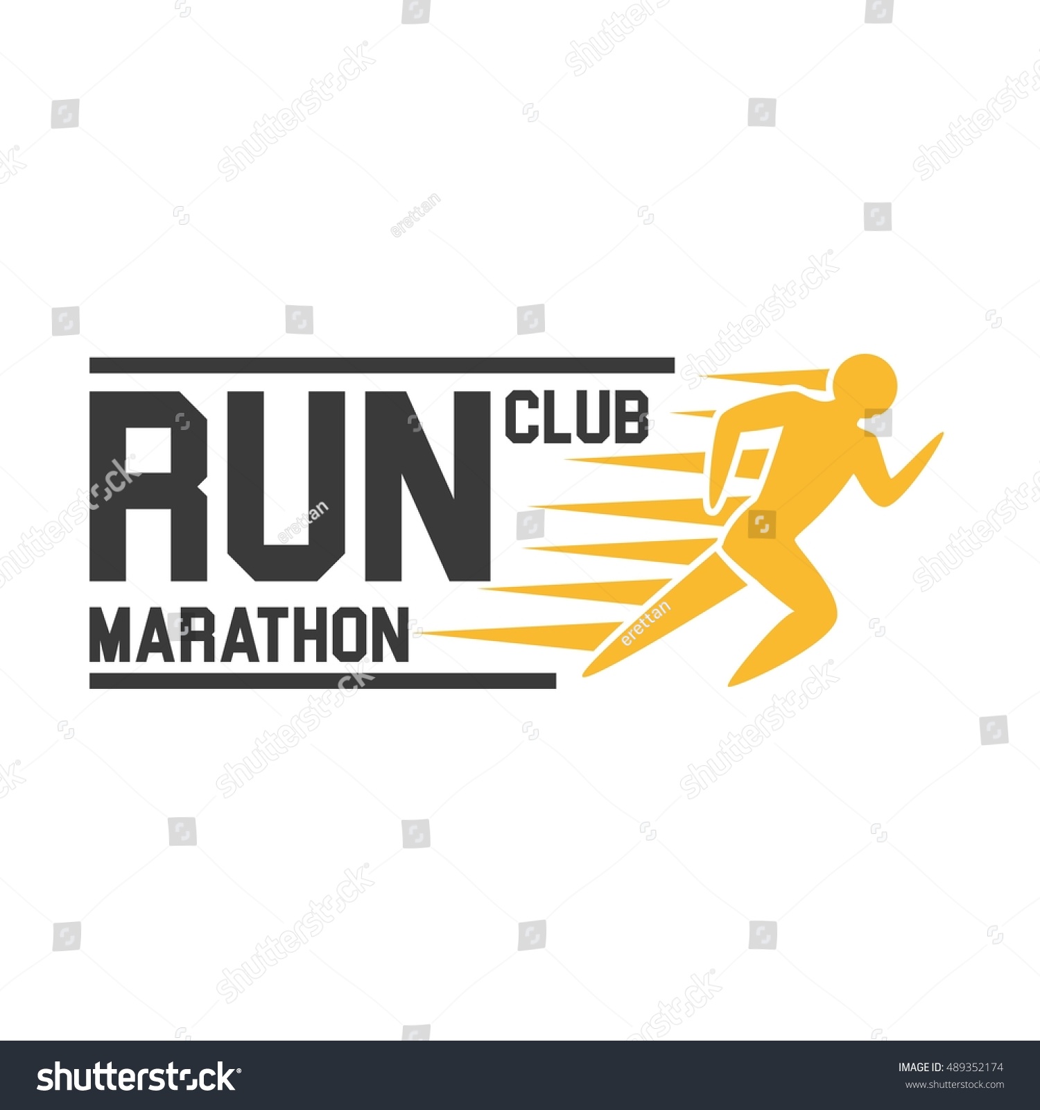 Run Marathon Fun Run Logo Stock Vector (Royalty Free) 489352174